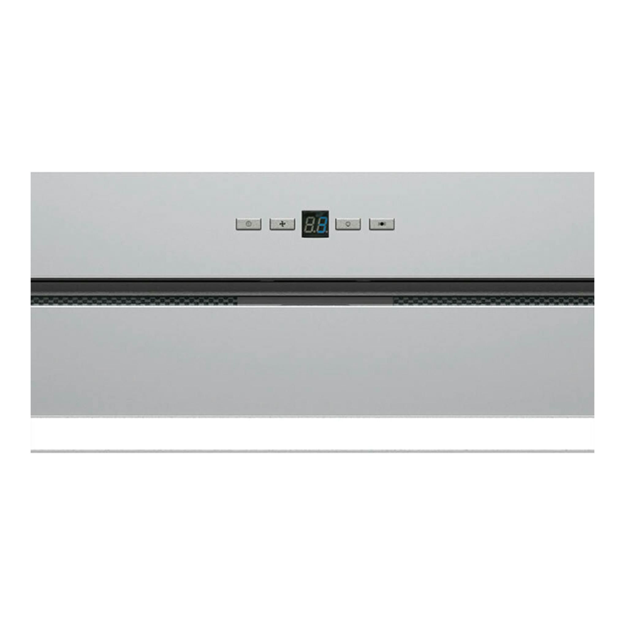 Grupo filtrante Cata GPL75X inox, vista frontal, panel plateado con display y botones centrales.