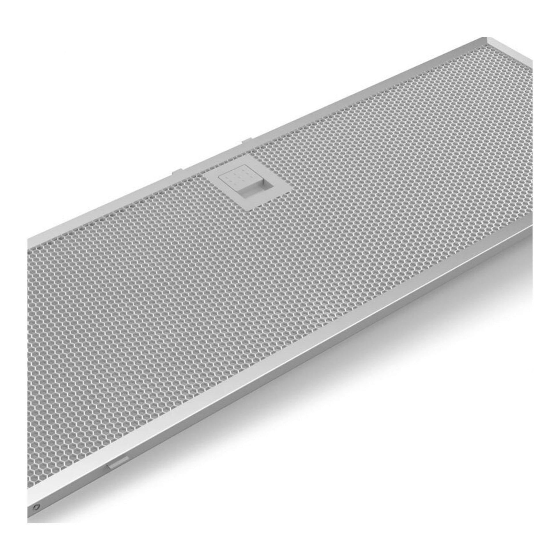 Grupo filtrante Siemens LB78NPC60 de 70 cm, vista en diagonal de rejilla metálica plateada.