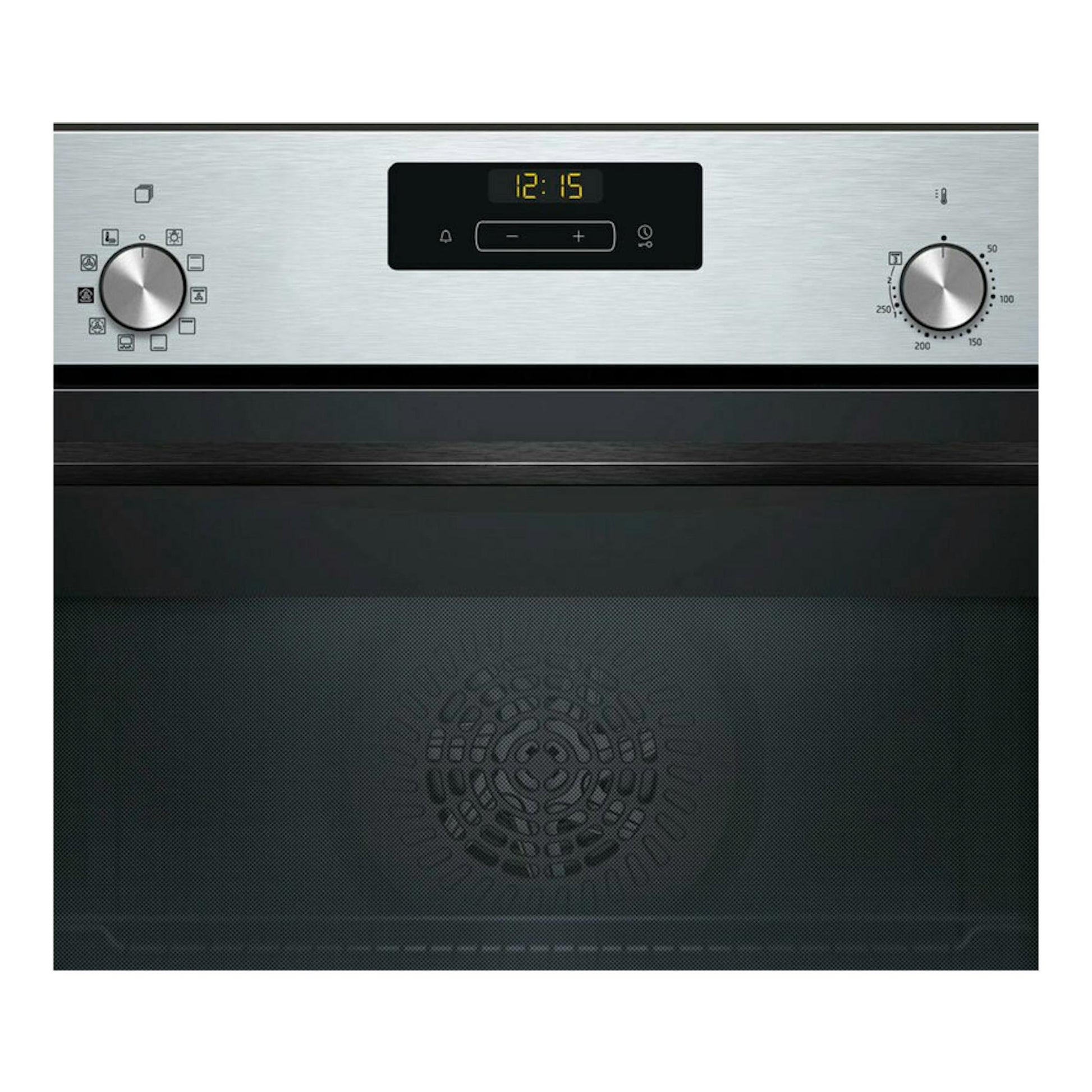 Horno Balay 3HA4031X3 inox, vista frontal, con panel digital y mandos giratorios.
