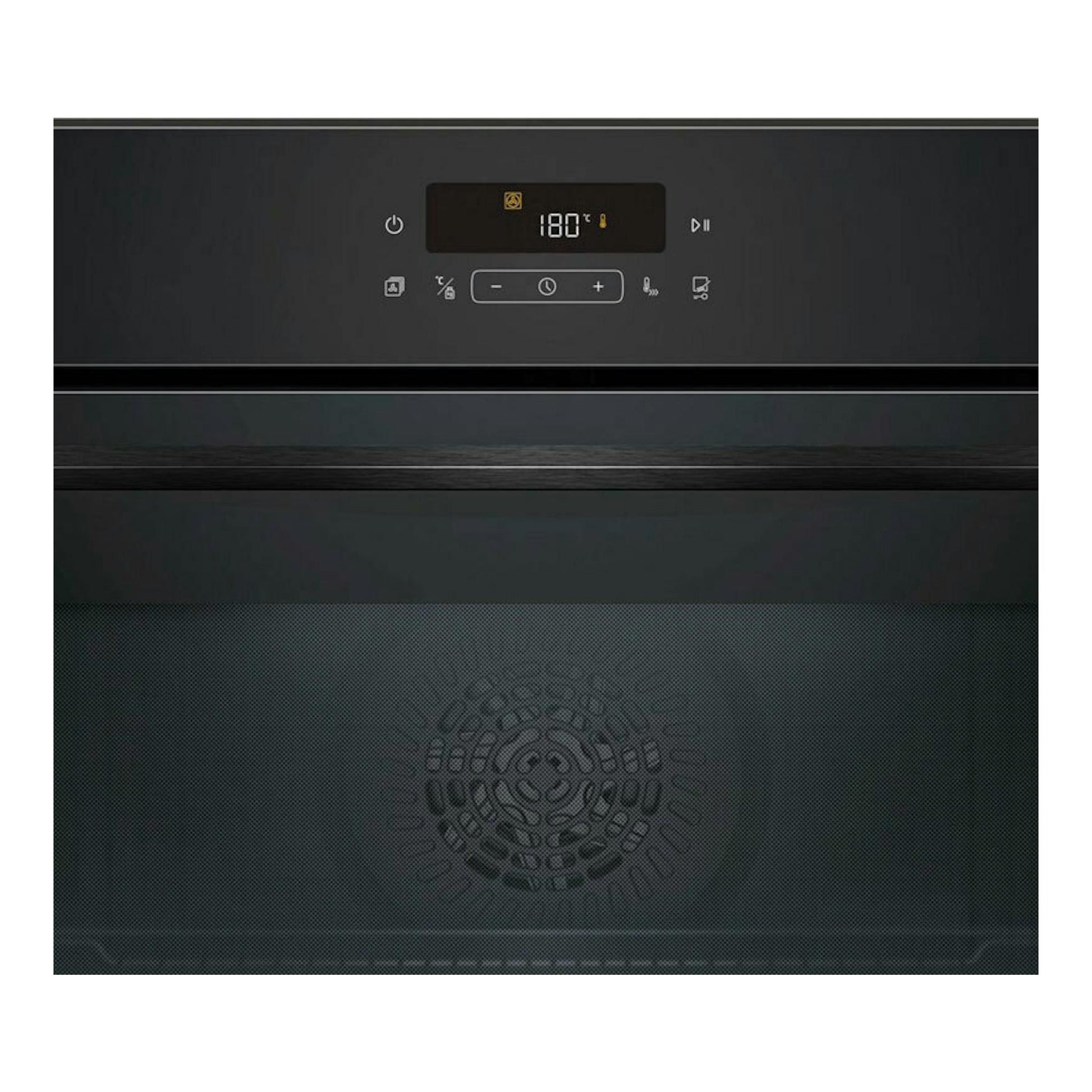 Horno Balay 3HA5829N3 de cristal negro, vista frontal, con panel digital mostrando 180 °C.