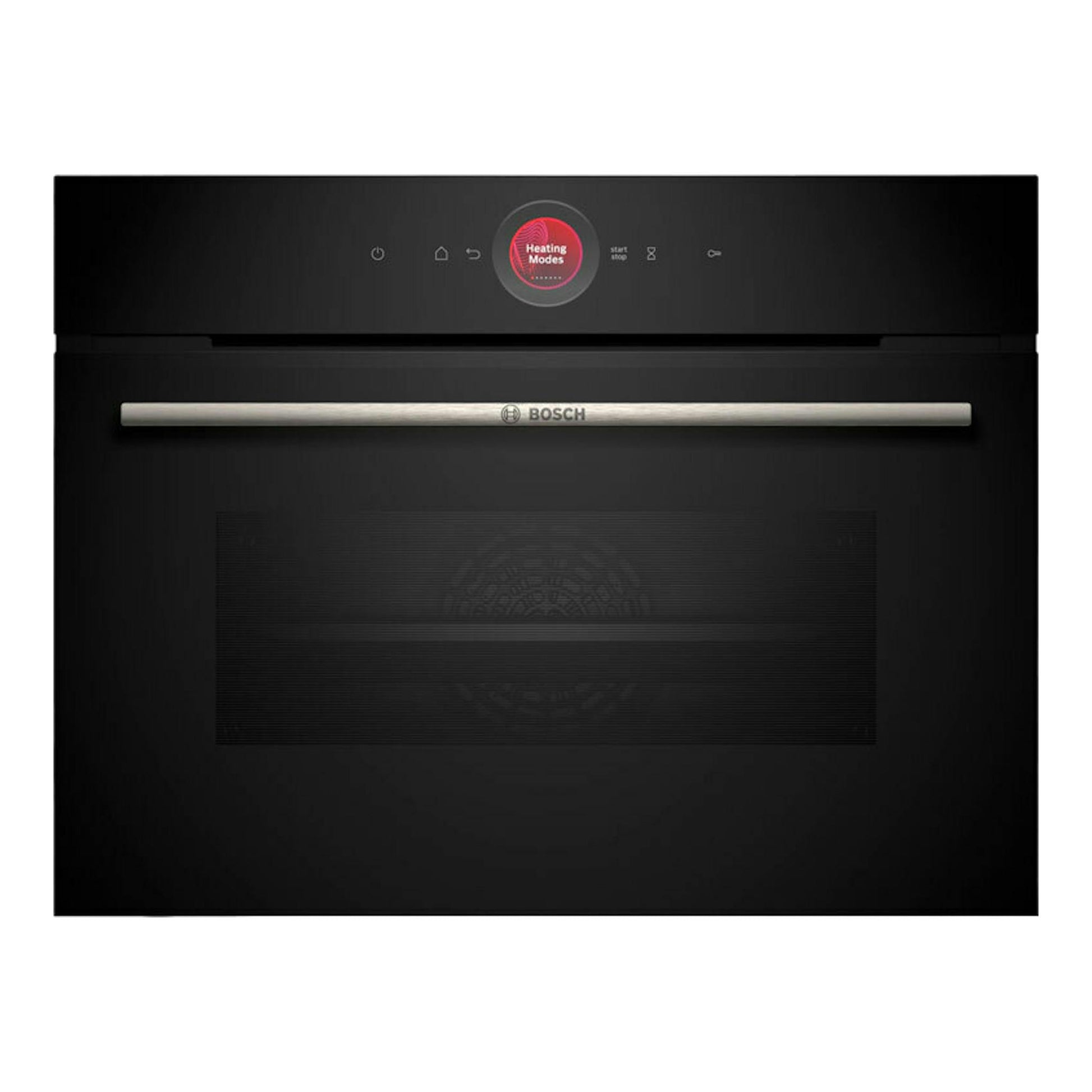 Horno Bosch CBG7341B1 negro, vista frontal, con panel táctil superior y puerta de vidrio.