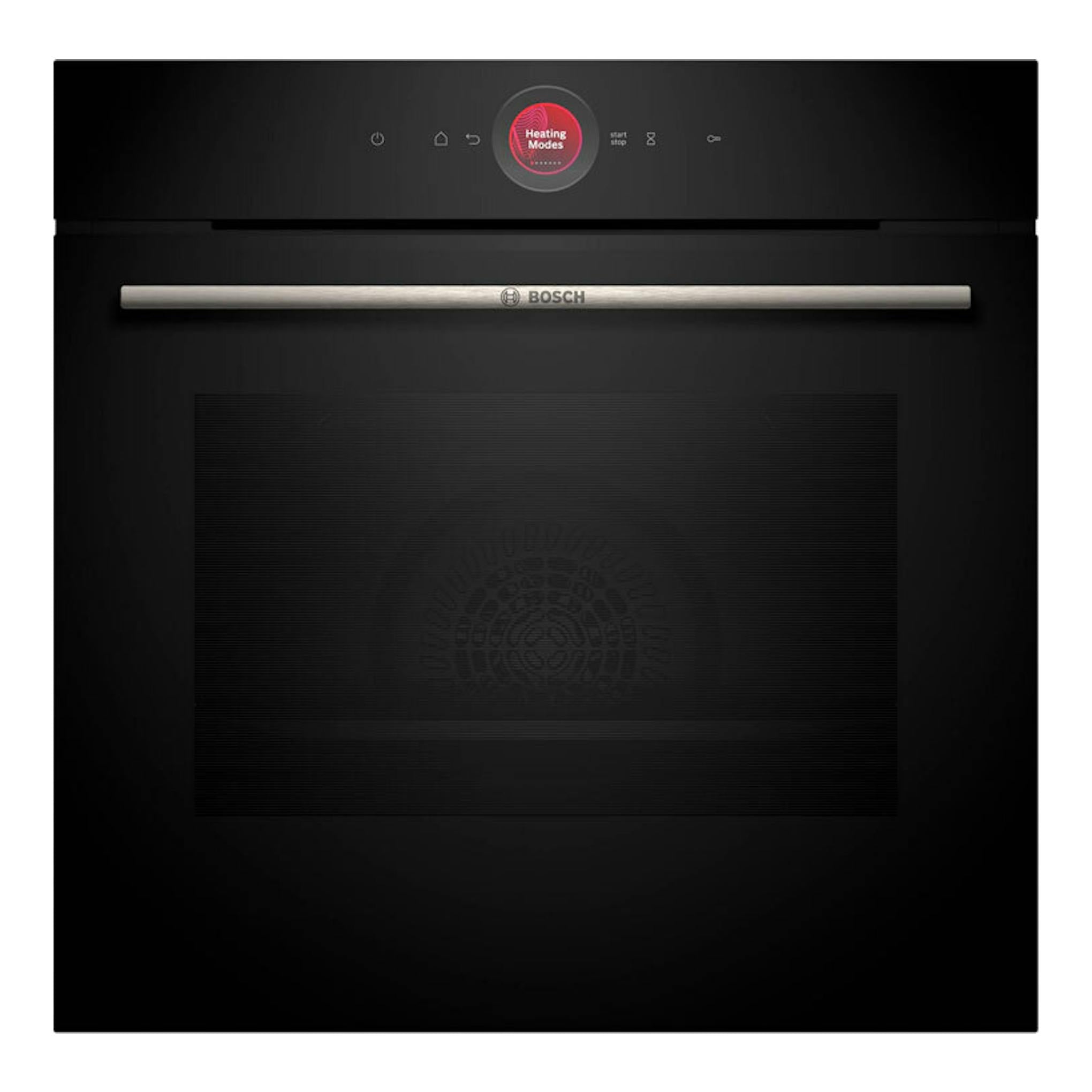 Horno Bosch HBG774KB1 negro, vista frontal, con panel táctil superior y puerta de cristal.