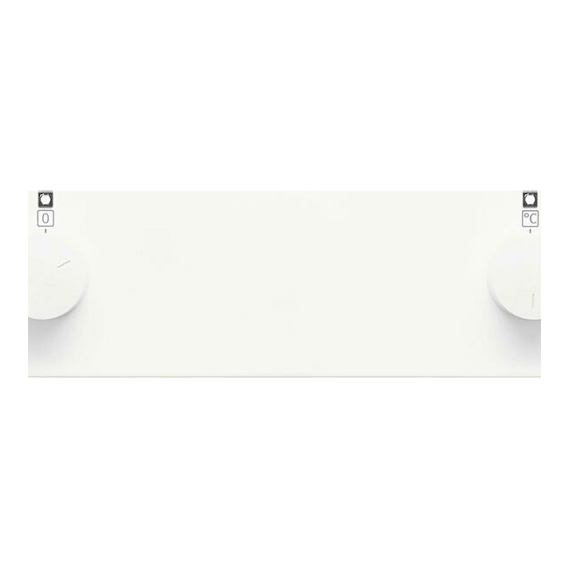 Horno Electrolux CKB101W blanco, vista frontal del panel con dos mandos giratorios.