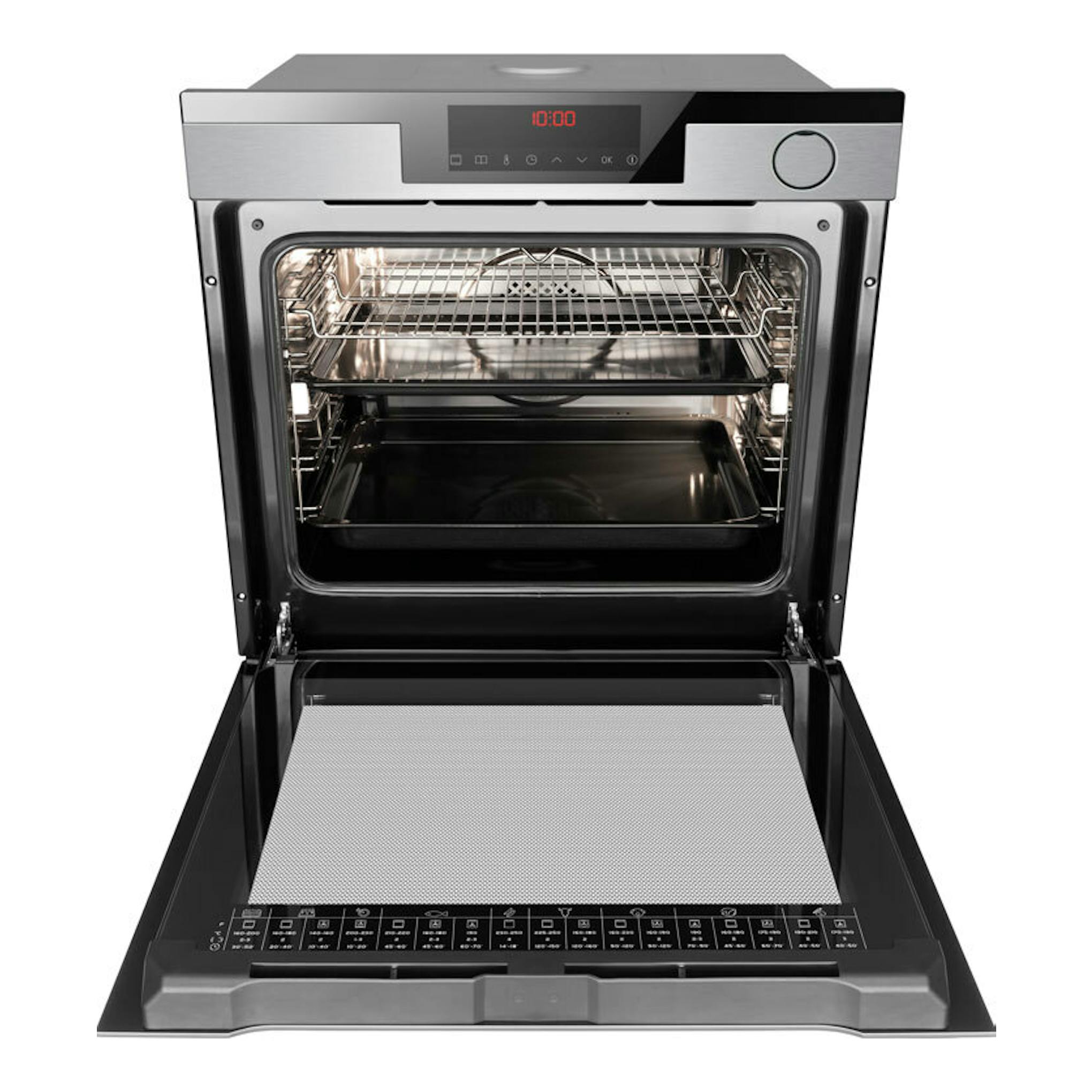 Fagor 8H-875TCX Inox, horno empotrable abierto de frente, acero inoxidable y vidrio negro.