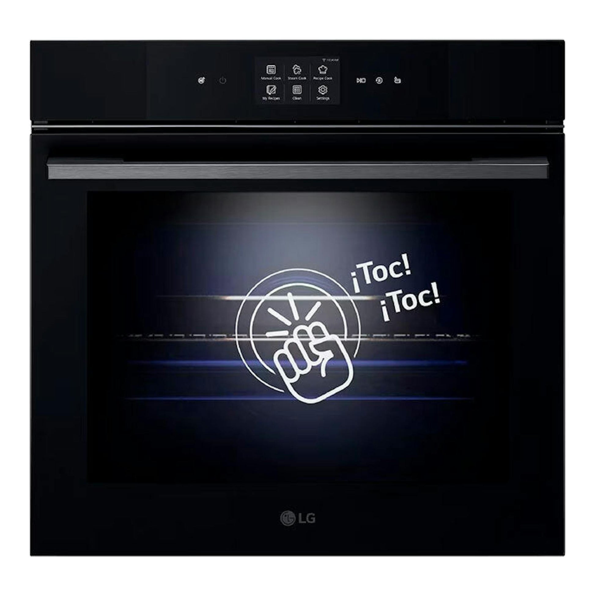 Horno empotrable LG WSED7666M negro, vista frontal, con panel táctil superior y puerta de vidrio.