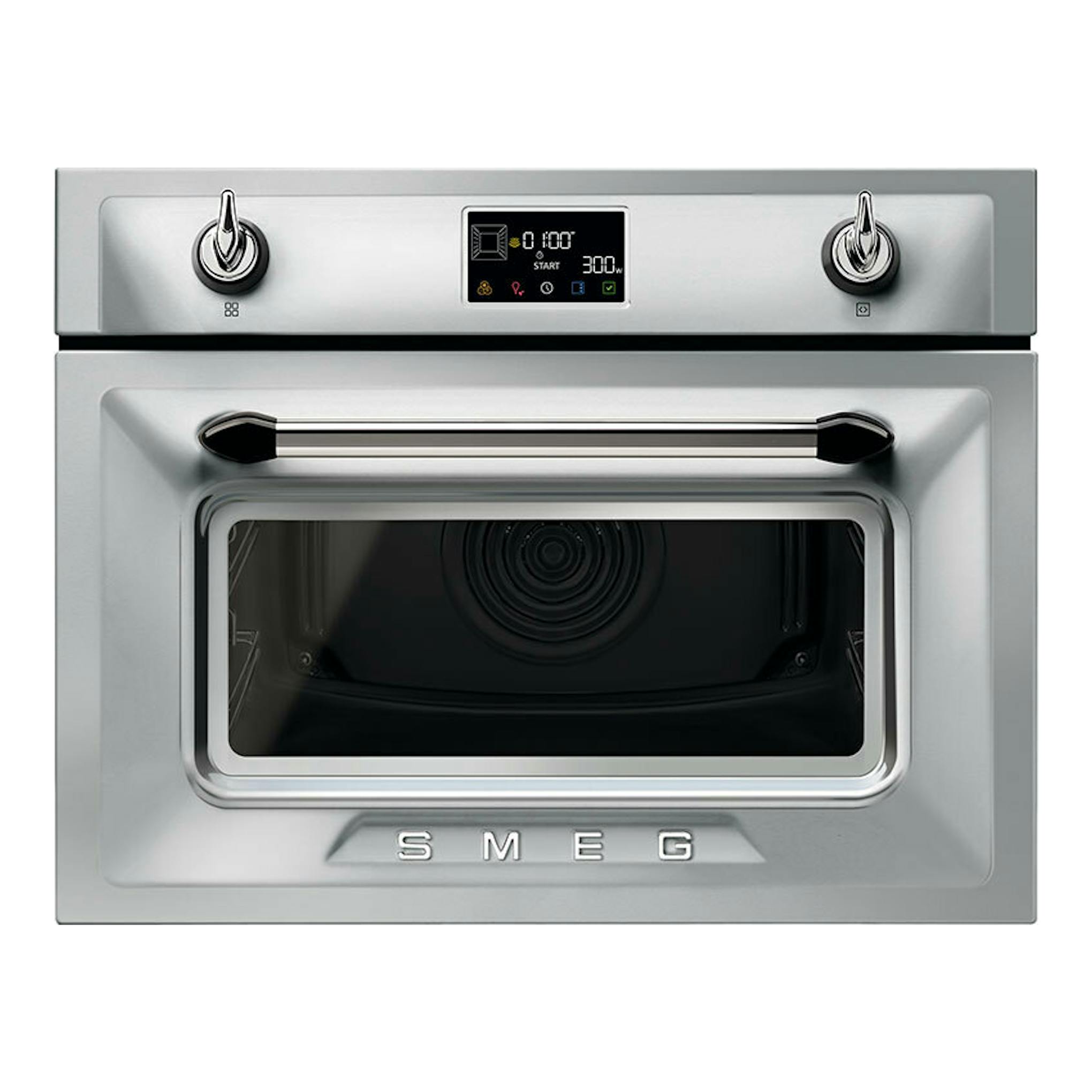 Horno empotrable Smeg SO4902M1X inox, vista frontal, acabado acero inoxidable con pantalla y mandos.