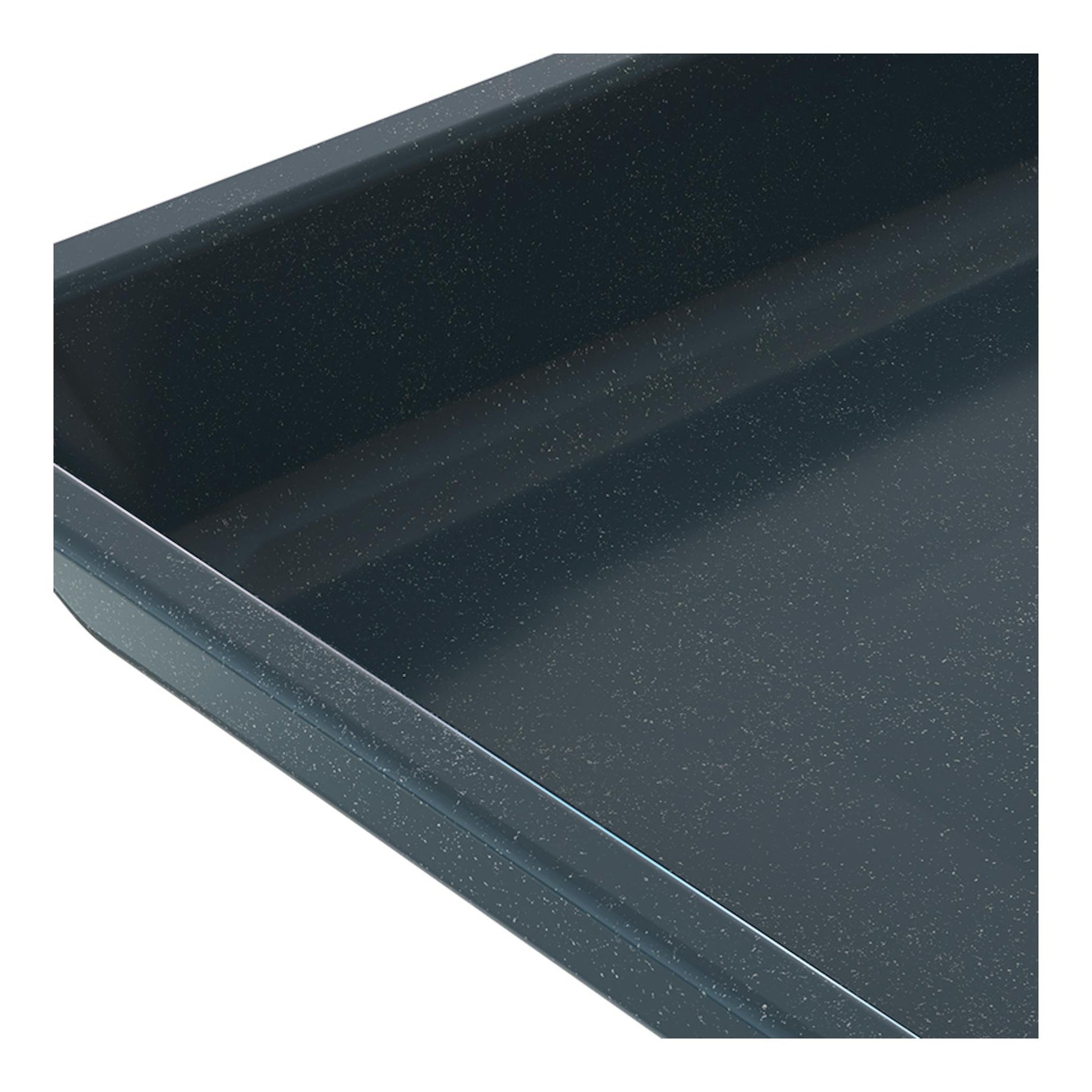 Horno Teka HSB6350 negro, primer plano de la esquina con acabado oscuro moteado.