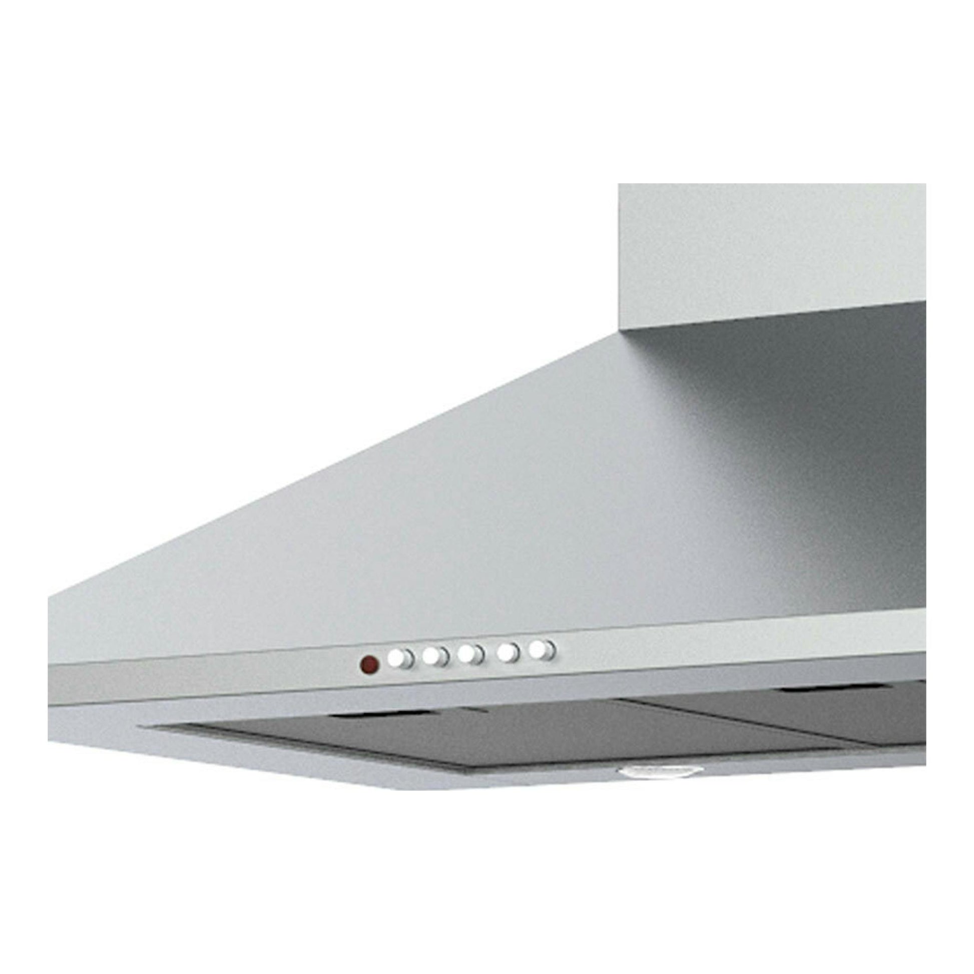 Campana decorativa Cata OMEGA700X/L inox, vista en ángulo, con panel frontal y botones de control.