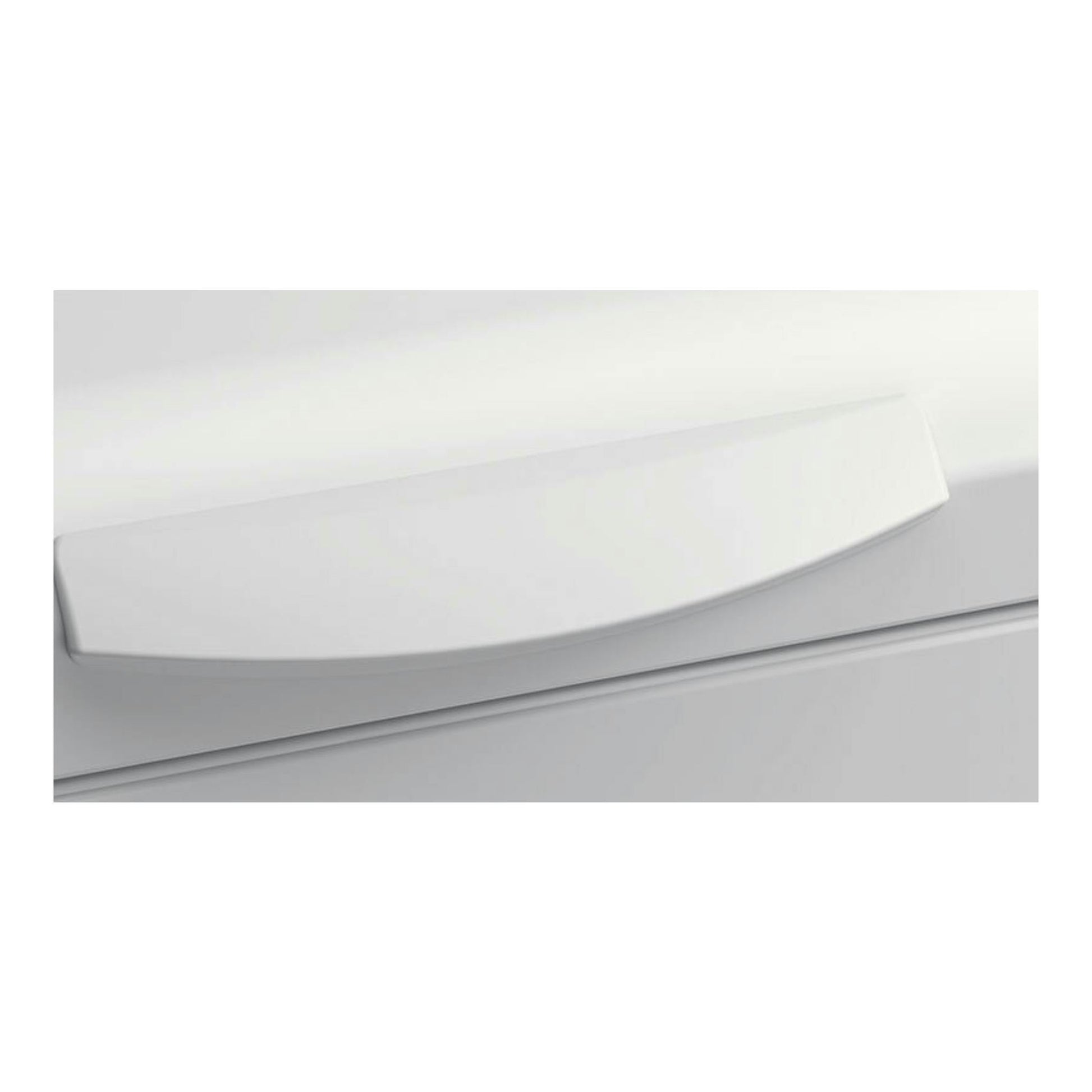 Lavadora AEG LTA5N6230E blanca, vista en primer plano de la tapa superior curva.