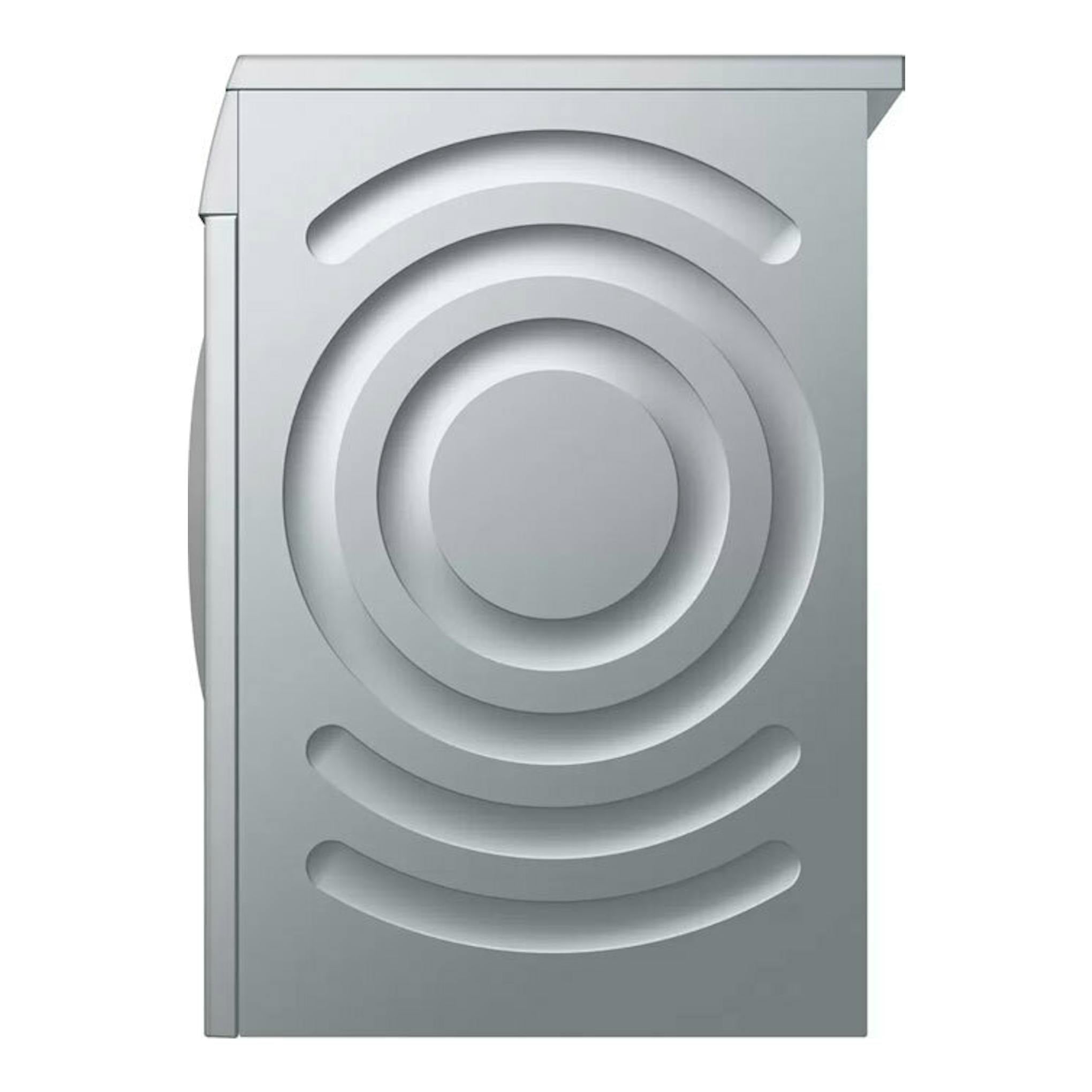 Lavadora Balay 3TS384XT de 8 kg, vista frontal ligeramente lateral, en color gris.