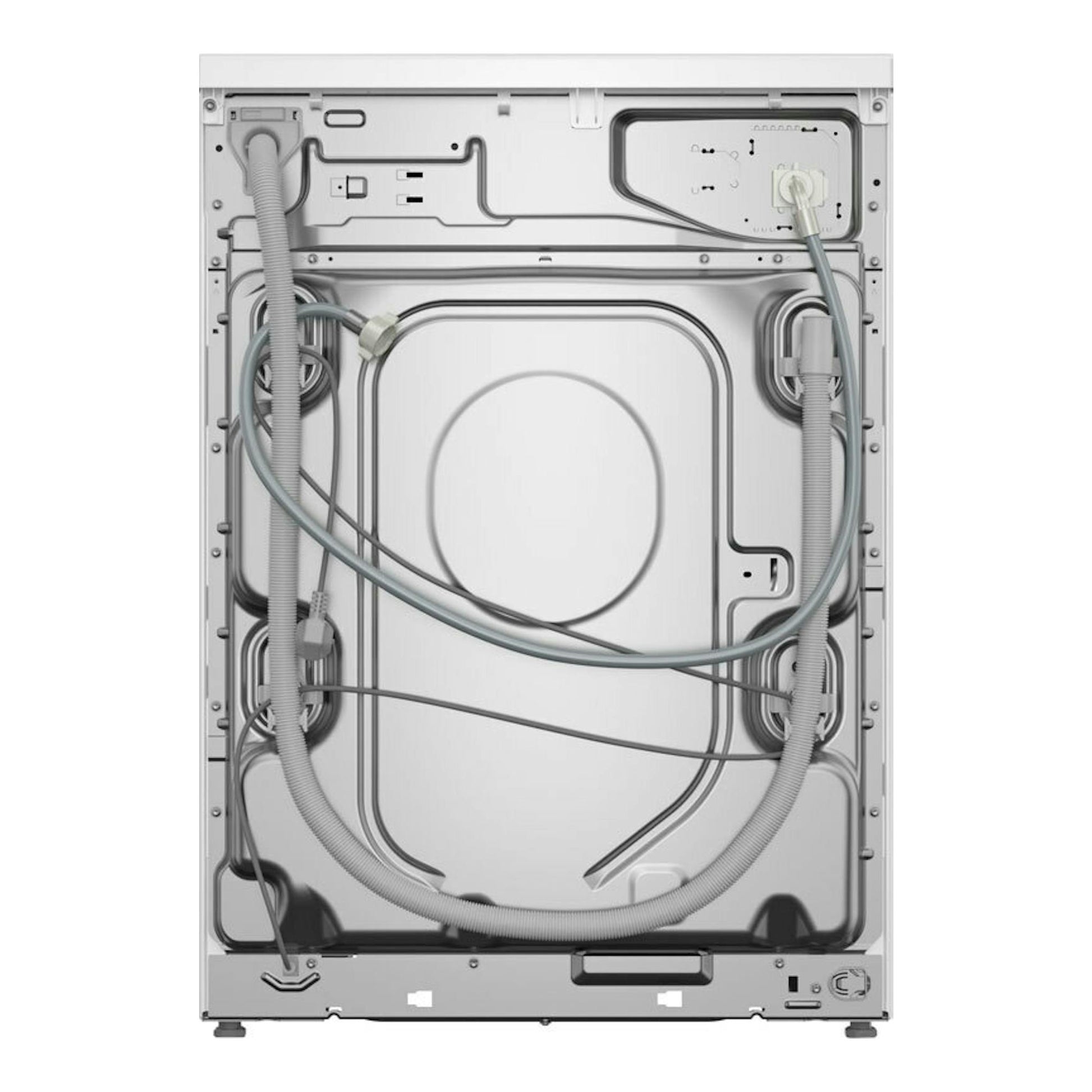 Lavadora Balay 3TS995BP, vista trasera en blanco, con mangueras y conexiones visibles.