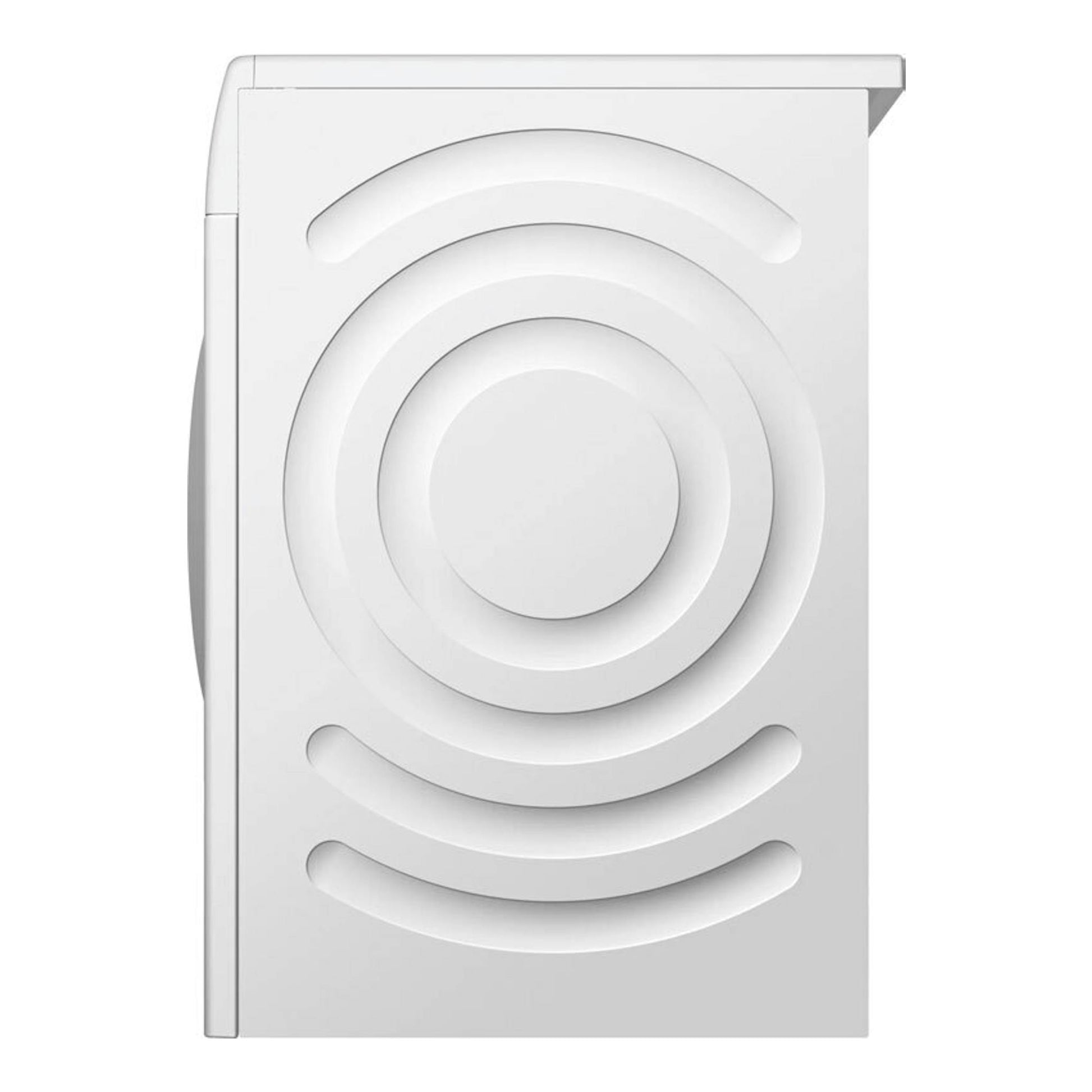 Lavadora Bosch WGB25400ES blanca, vista frontal, con puerta circular y panel liso.