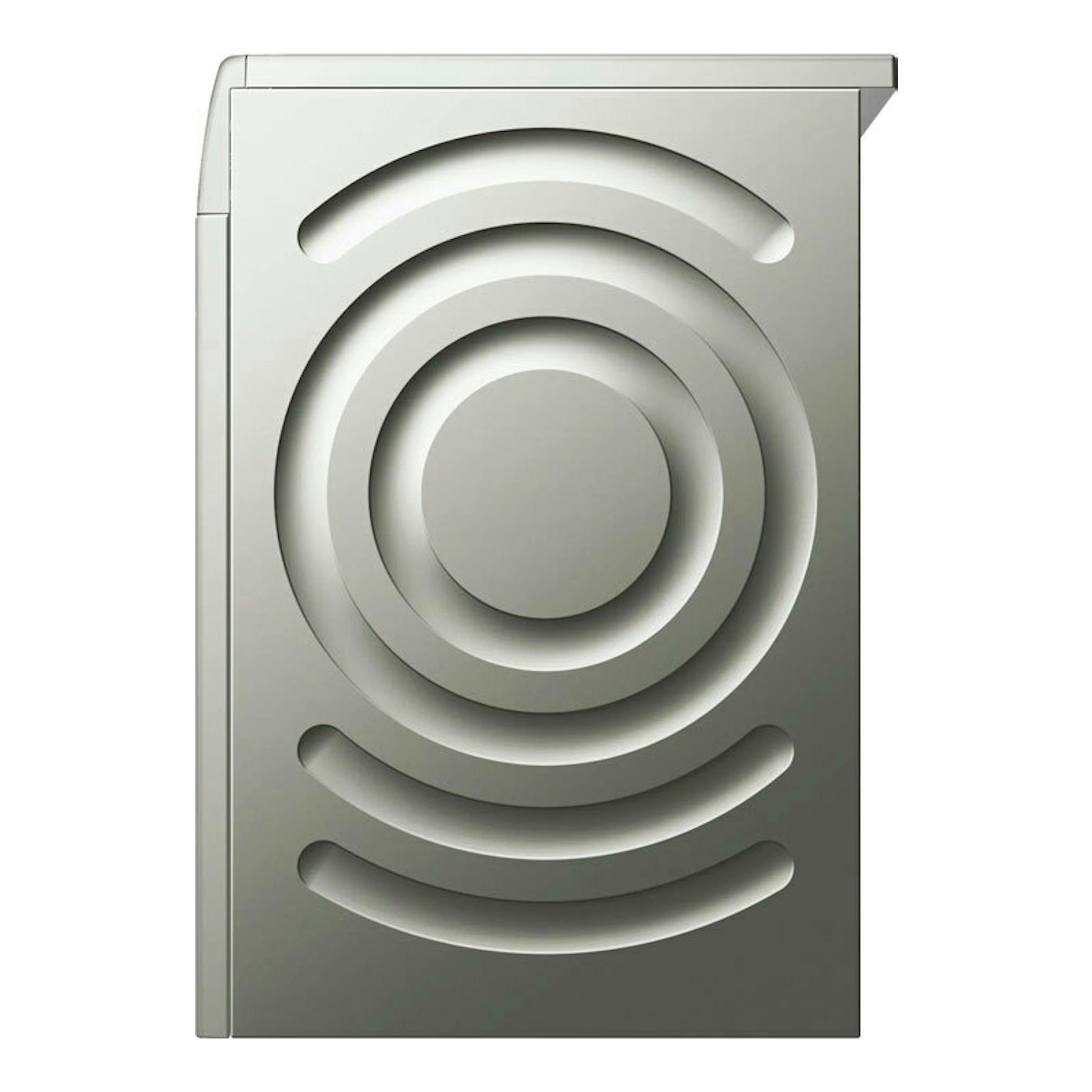 Lavadora Bosch WGH244AXES, vista frontal, en color plateado, con diseño circular en la puerta.