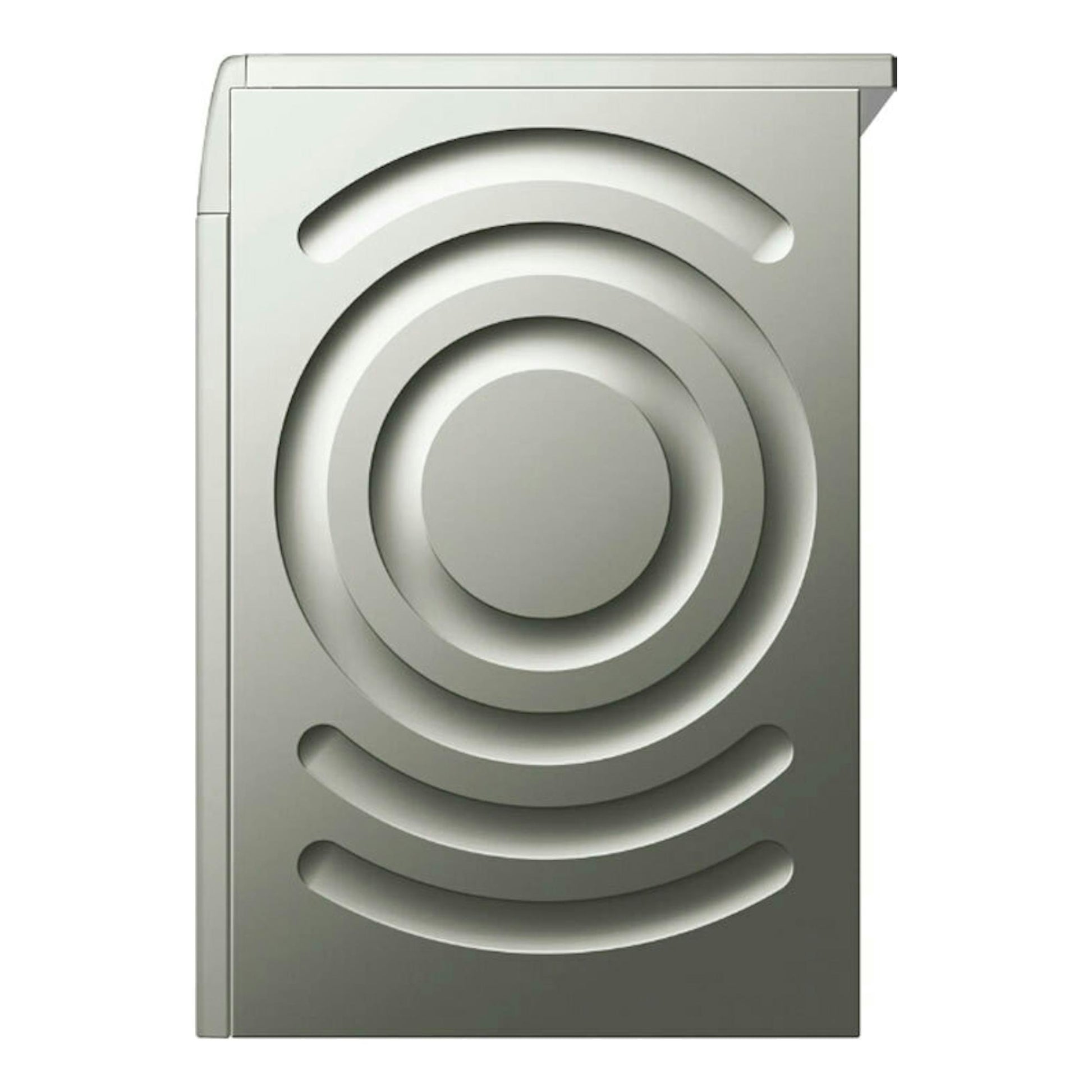 Lavadora Bosch WUU28T6KES en color plata, vista frontal, con puerta central y diseño circular.