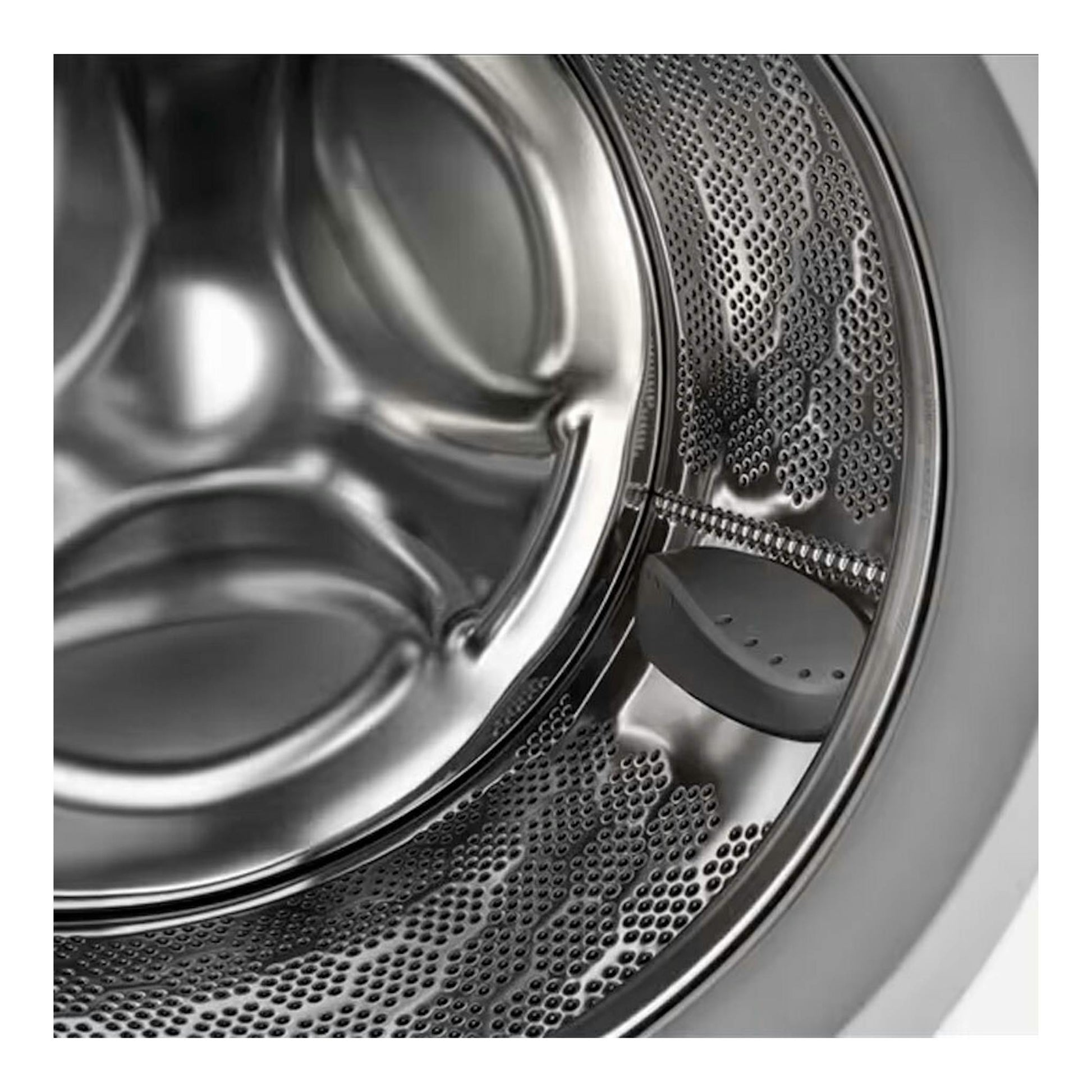 Lavadora Electrolux EN6F5922FB, tambor de acero inoxidable en primer plano.