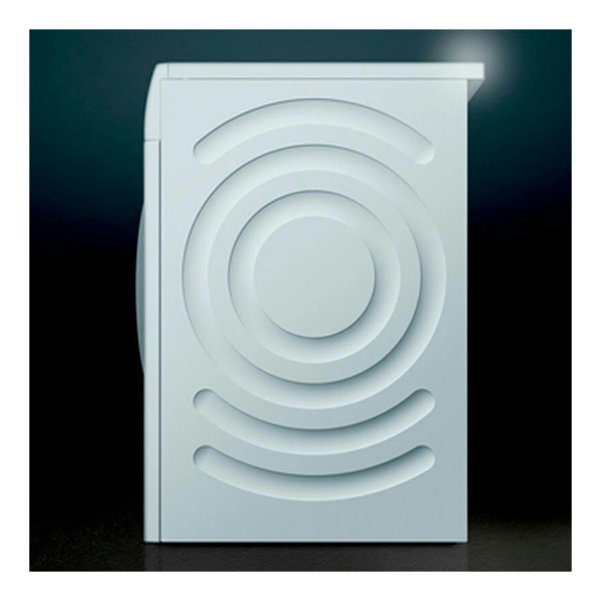 Lavadora Siemens WG54G2Z0ES blanca, vista frontal con puerta central circular y acabado liso.