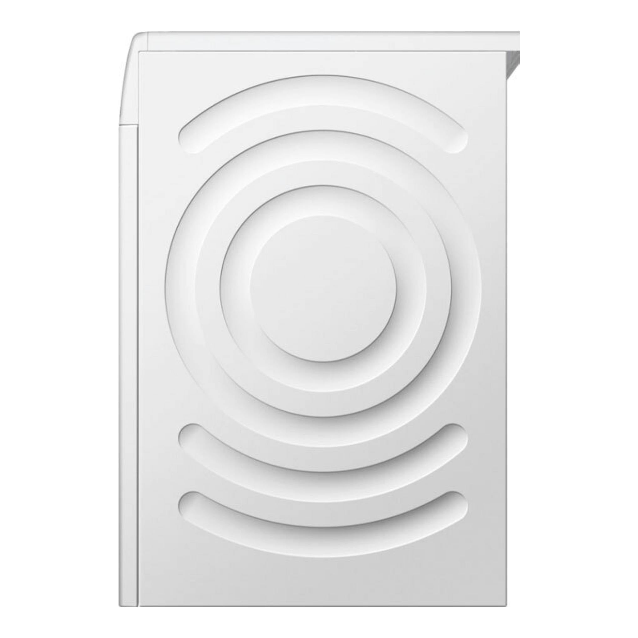 Lavadora Siemens WU14UT62ES blanca, vista frontal, con puerta circular centrada.