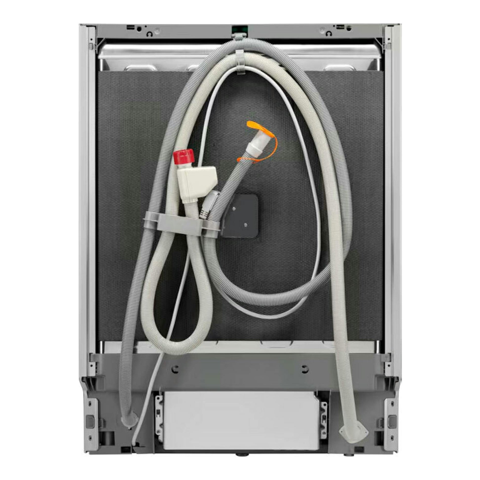 Lavavajillas AEG FFB64617ZM de 60 cm, vista trasera, con mangueras y conexiones visibles.