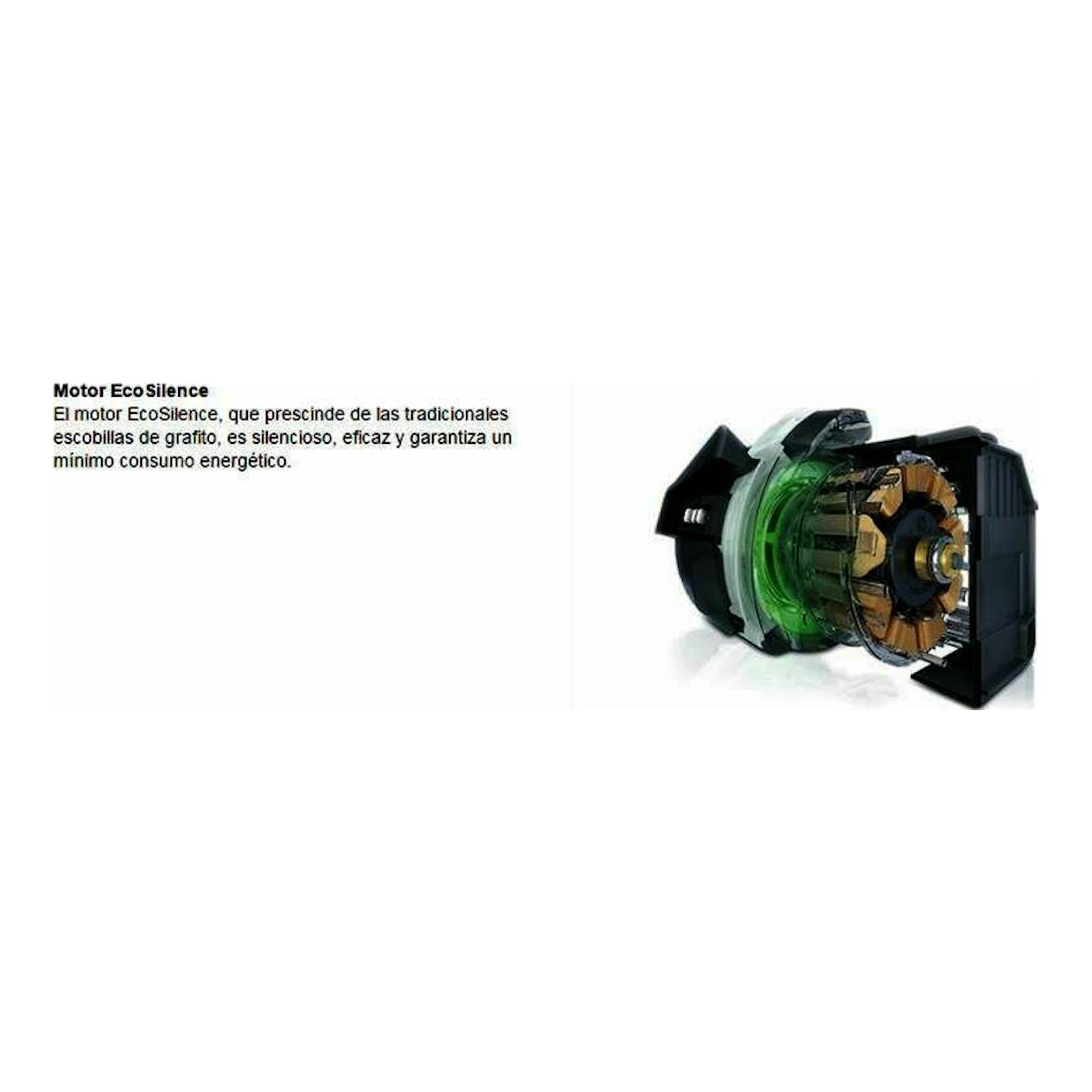 Bosch SMS25AI05E: imagen del motor EcoSilence en corte, negro y verde, sobre fondo blanco.