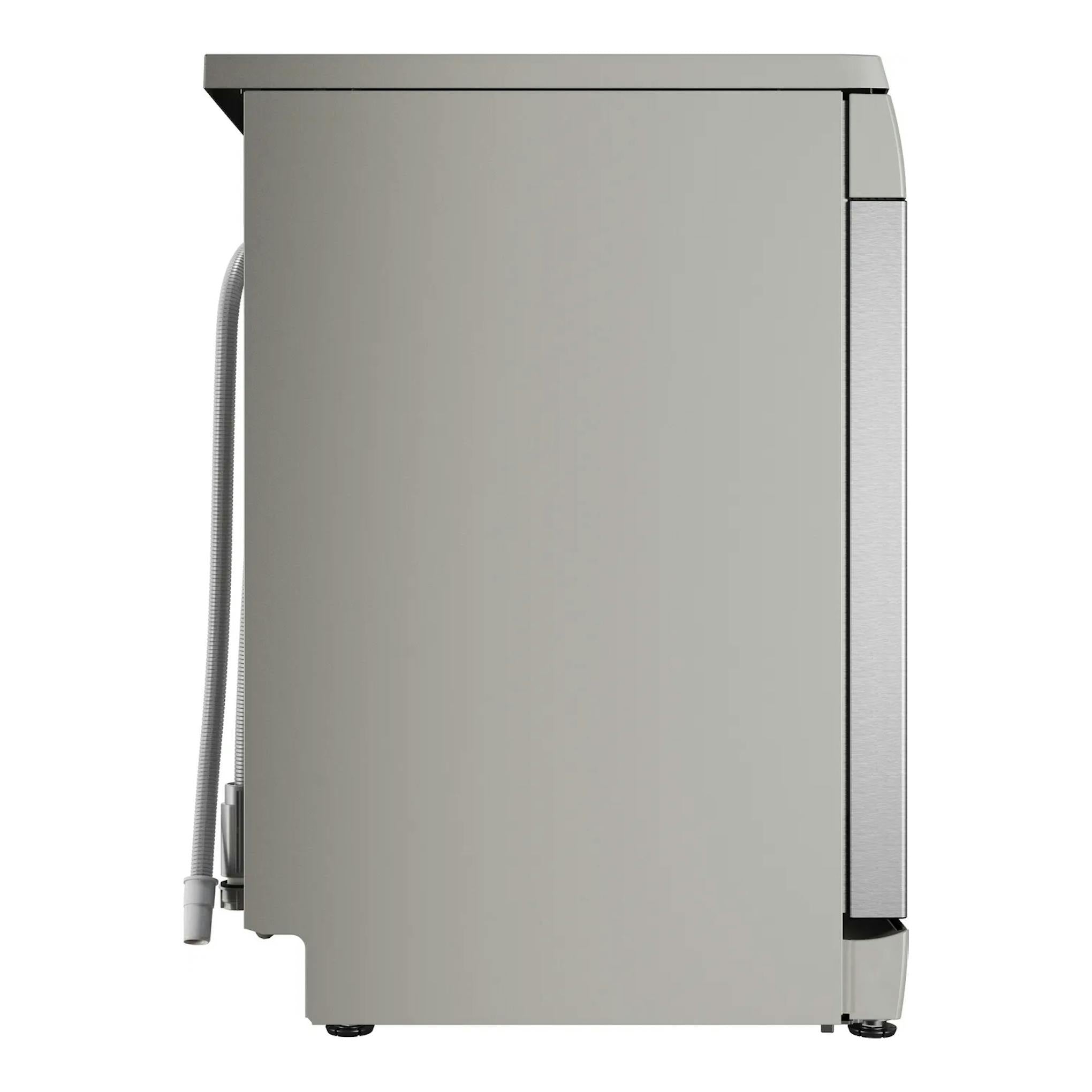 Lavavajillas Bosch SPS4EMI17E de libre instalación, vista lateral en gris y acero inoxidable.