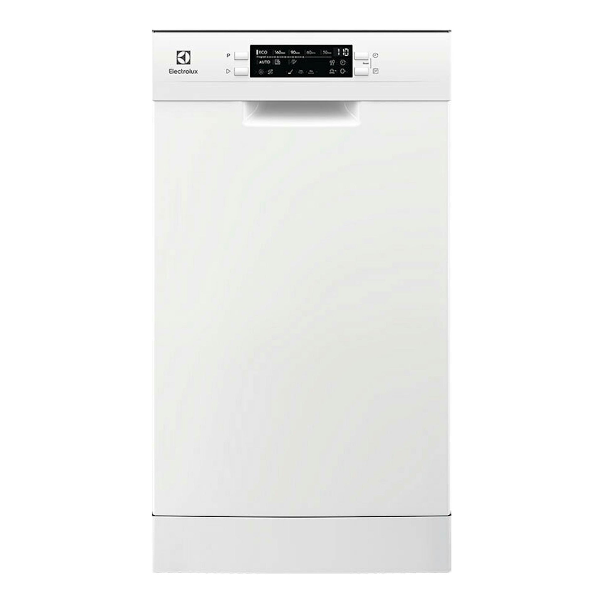 Lavavajillas Electrolux ESS42220SW blanco, vista frontal, con panel de control superior.