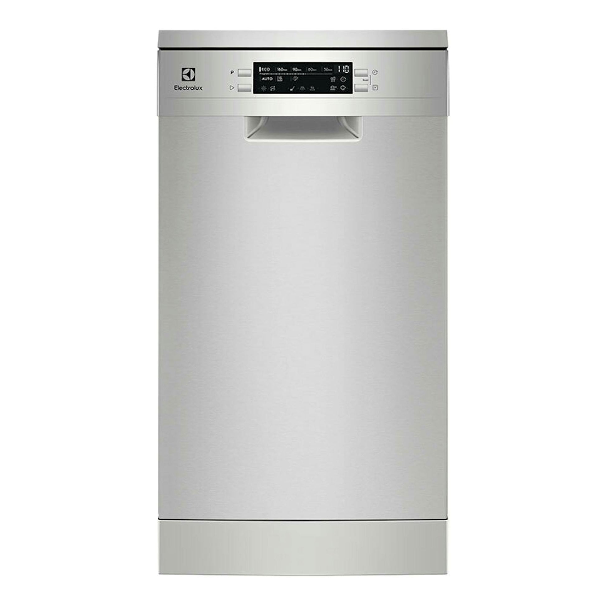 Lavavajillas Electrolux ESS42220SX de acero inoxidable, vista frontal.