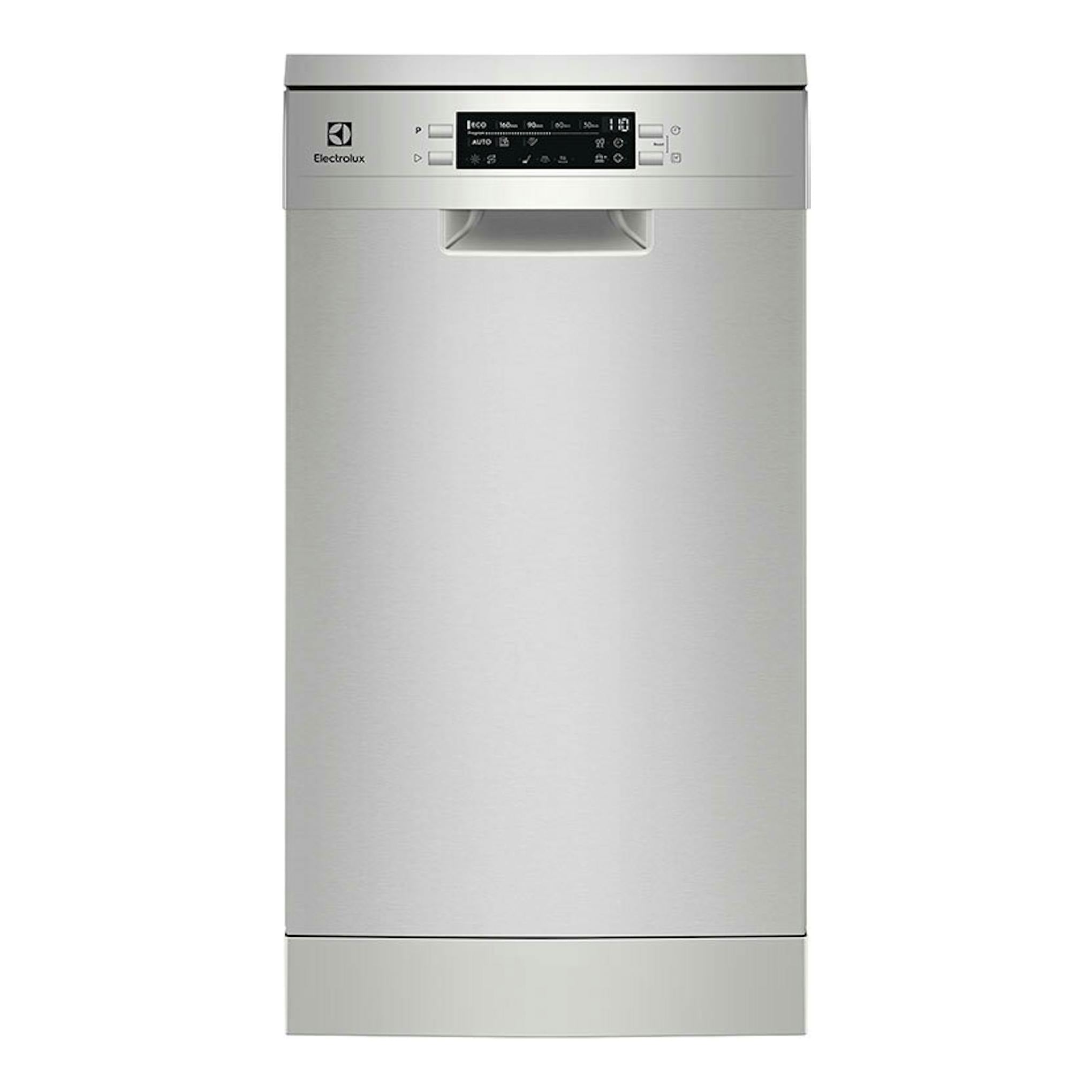 Lavavajillas Electrolux ESS42220SX de acero inoxidable, vista frontal.