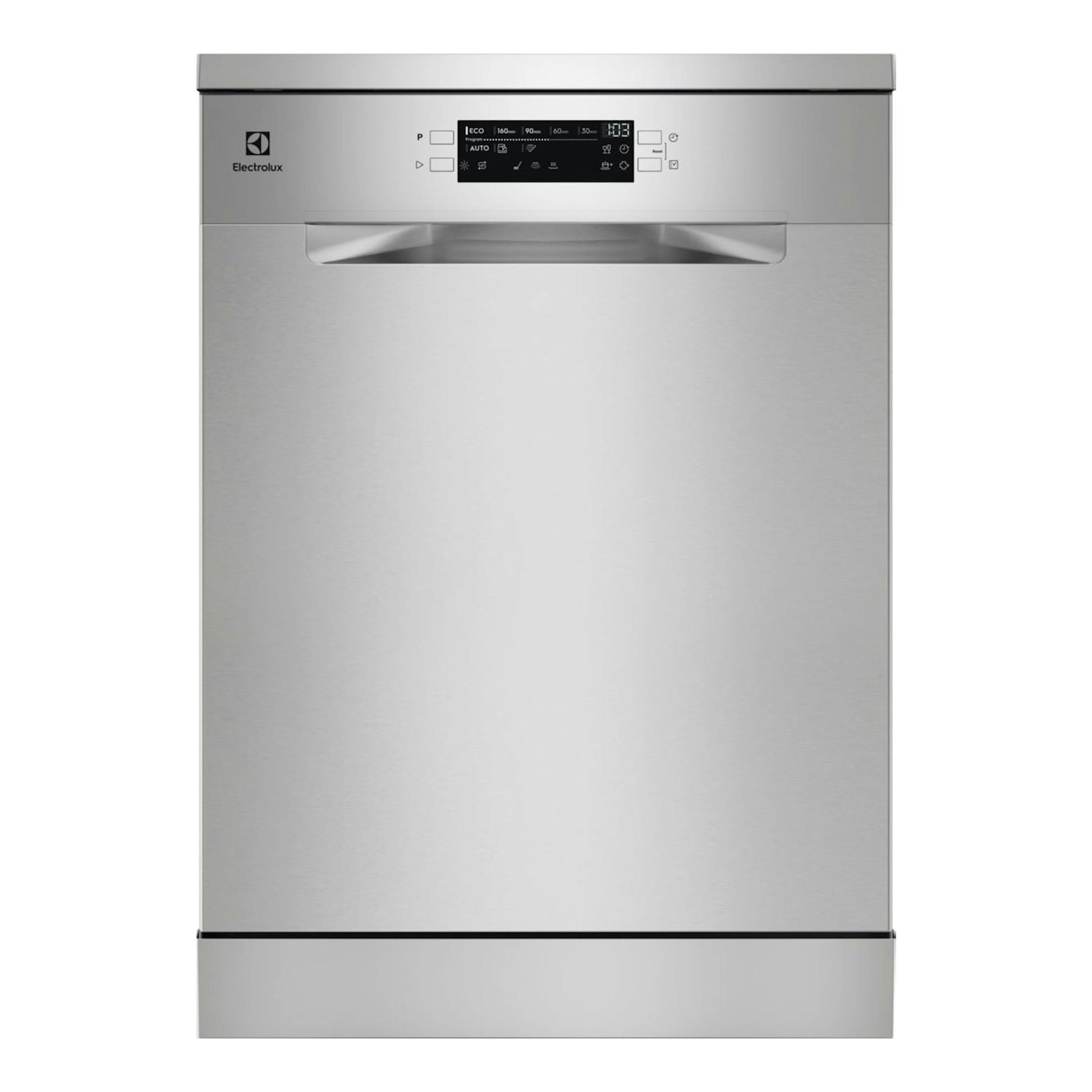 Lavavajillas Electrolux ESS47400SX en inox, vista frontal, con panel de control superior.