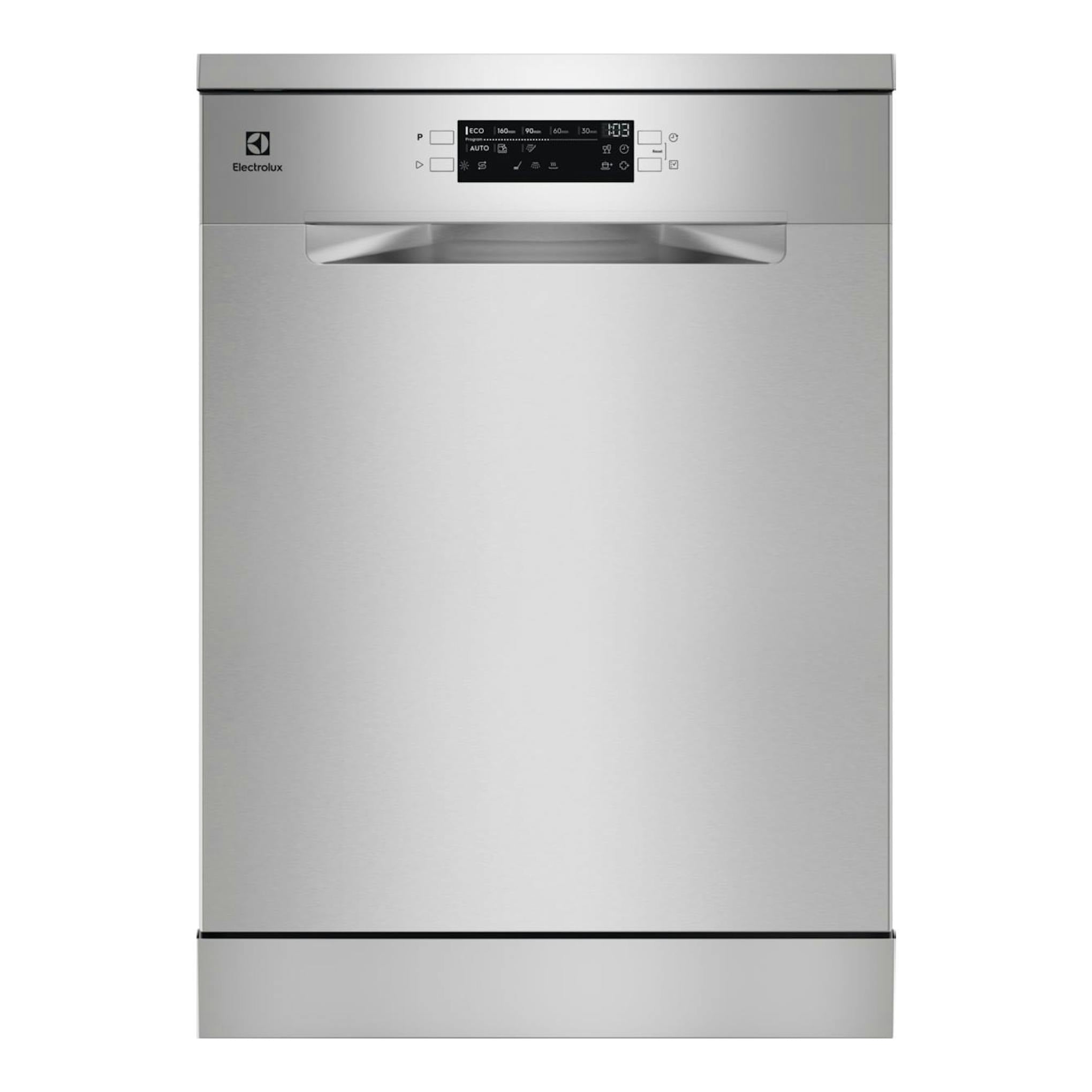 Lavavajillas Electrolux ESS47400SX en inox, vista frontal, con panel de control superior.