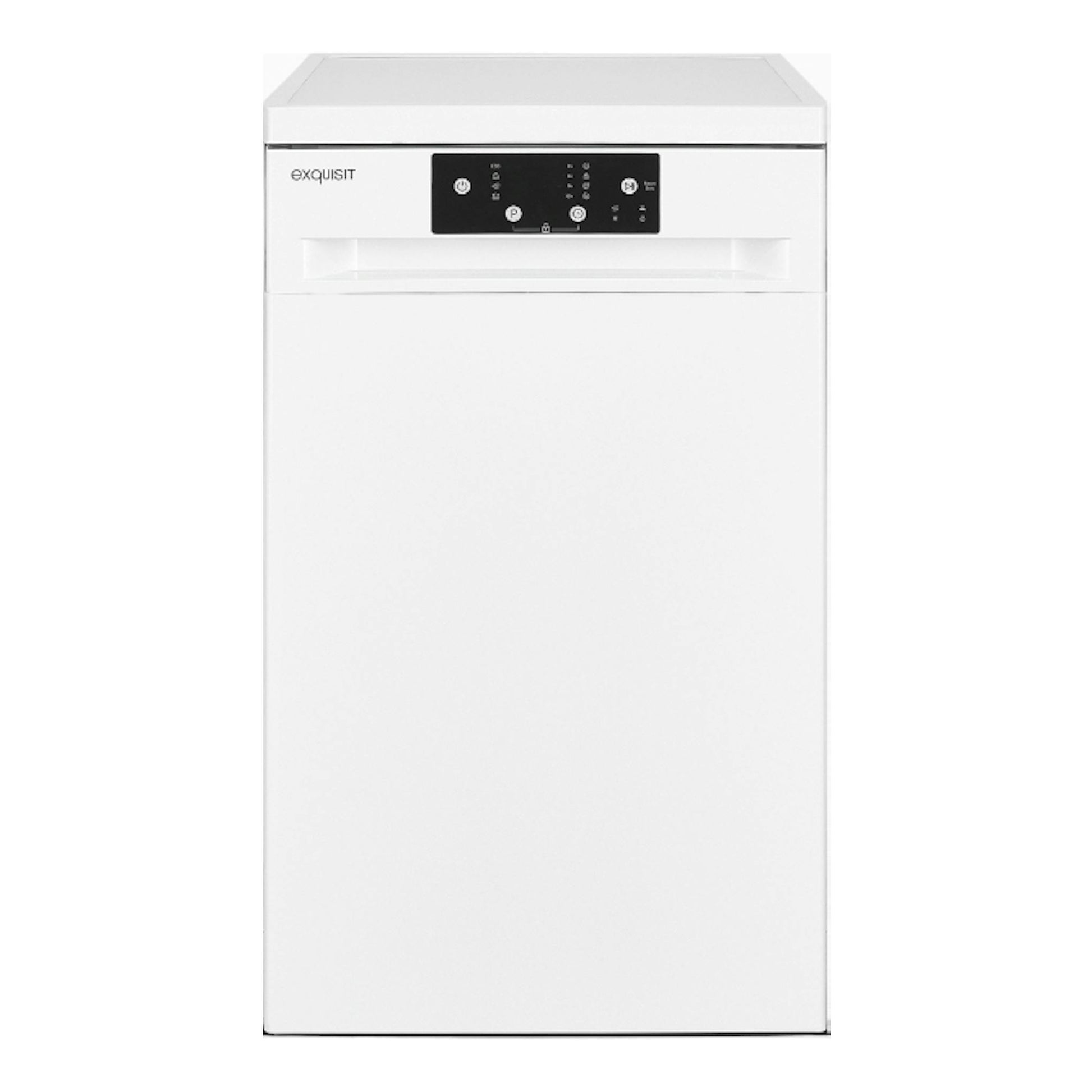 Lavavajillas Exquisit GSP9109-451D Weiss, blanco, vista frontal, panel de control superior.