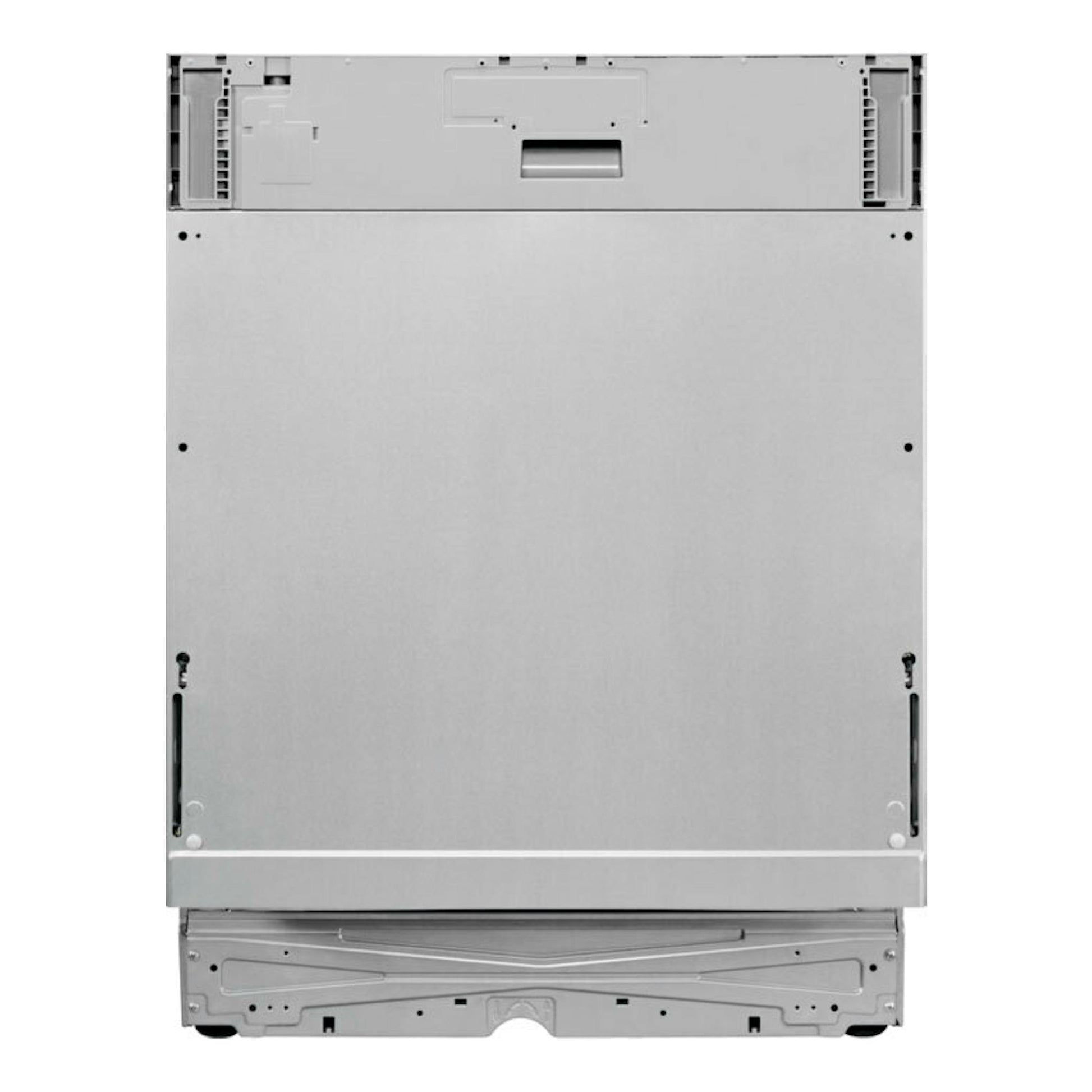 Lavavajillas integrable AEG FSB32610Z de 60 cm, vista trasera, acabado metálico plateado.
