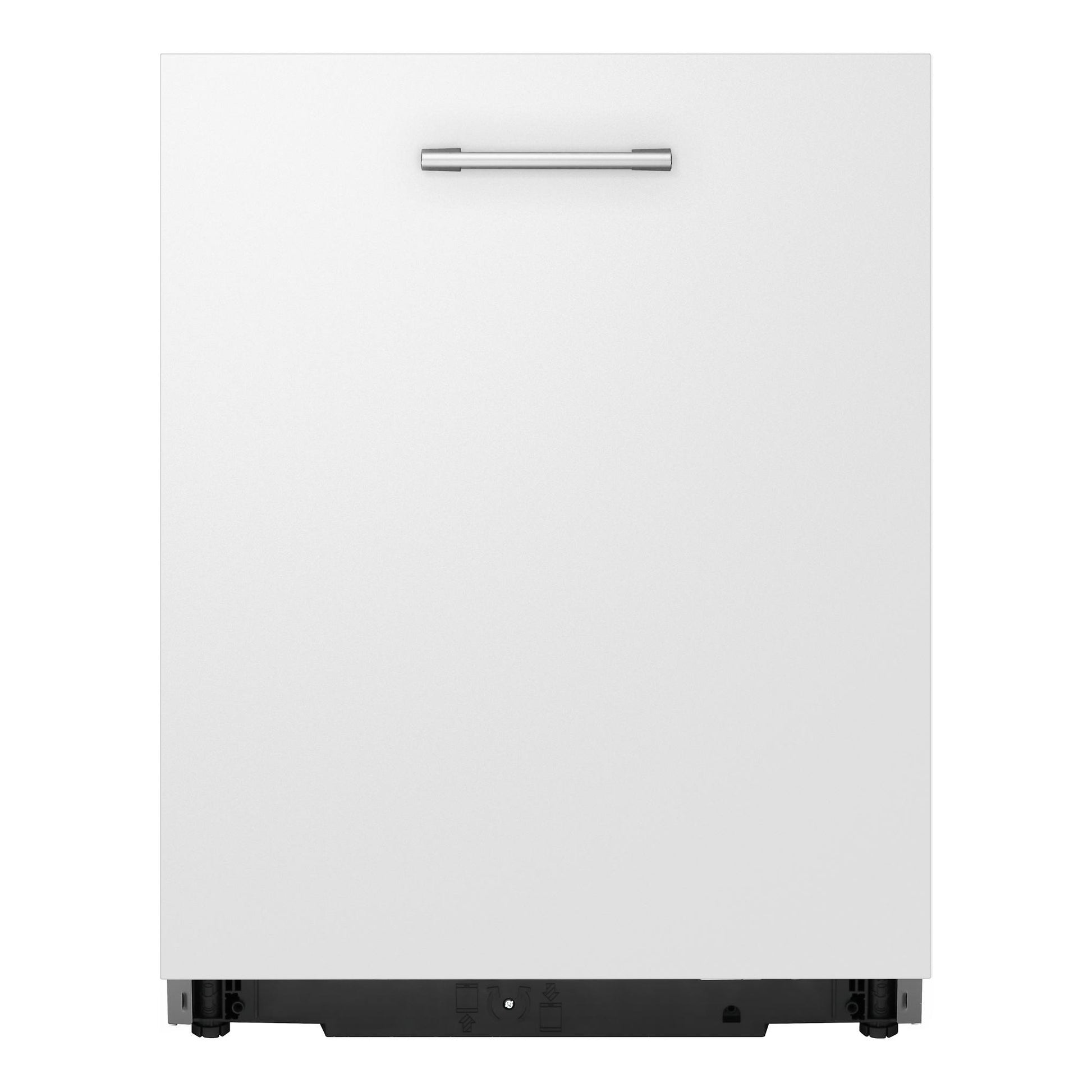 Lavavajillas integrado LG DB325TXS blanco, vista frontal con tirador superior.