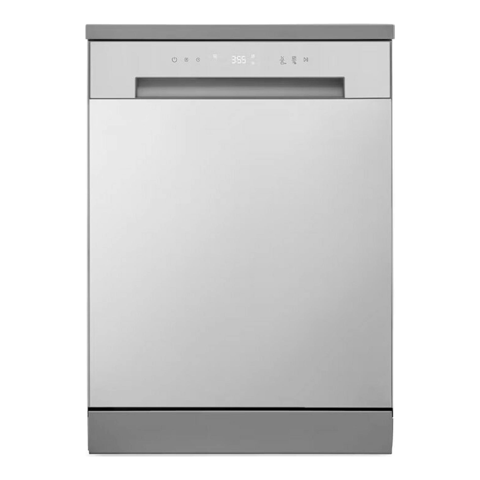 Lavavajillas LG DF030FL de 60 cm, vista frontal en color plateado.