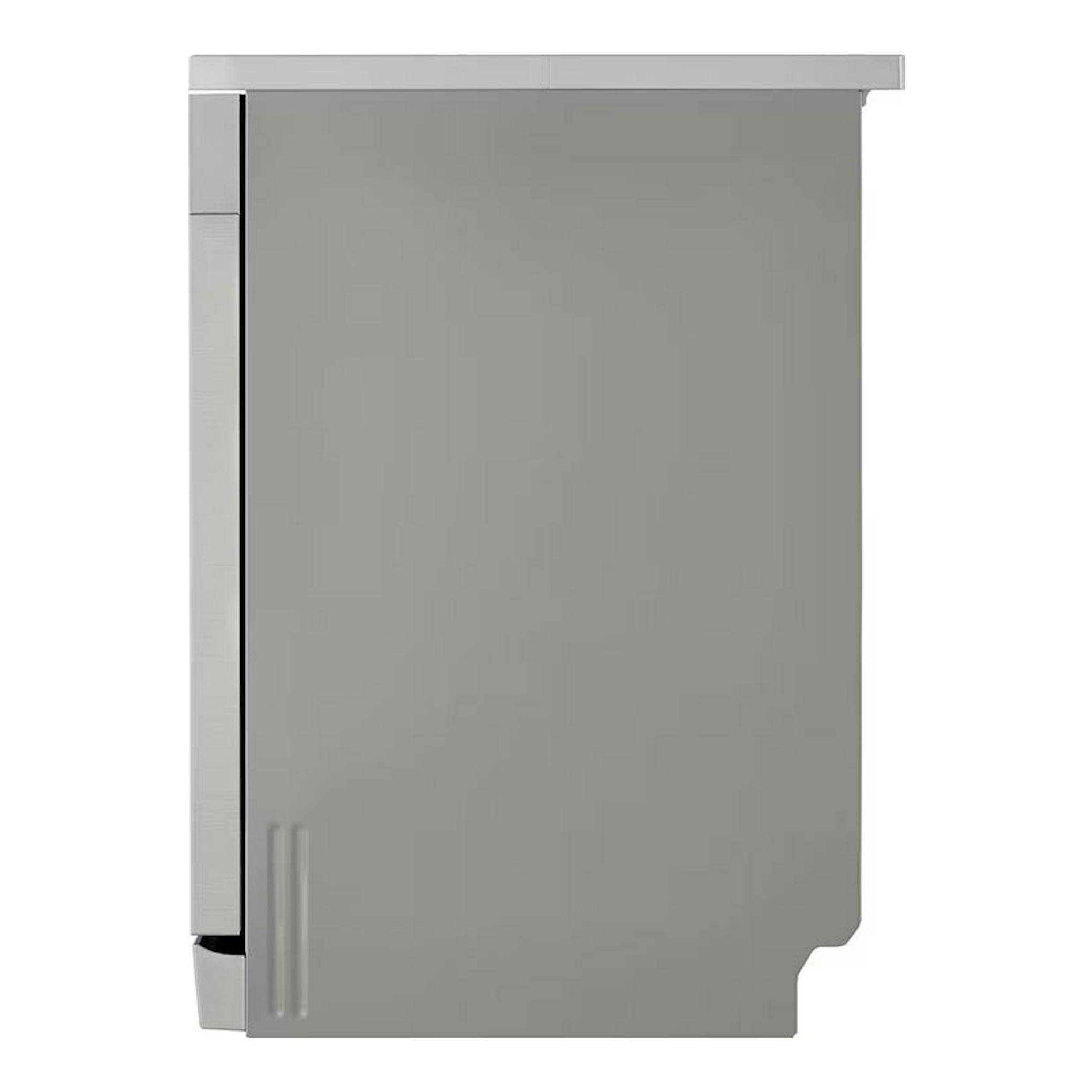 Lavavajillas LG DF142FV de 60 cm, vista frontal, panel gris plata integrado.