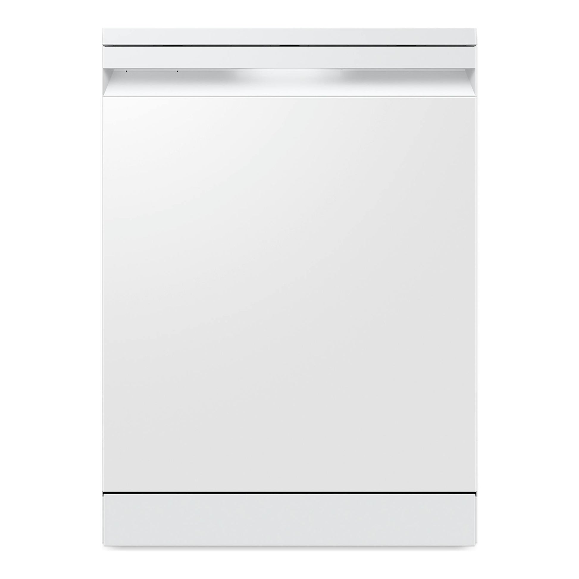 Lavavajillas Samsung DW80H73YBFZU1 blanco, vista frontal, de libre instalación.