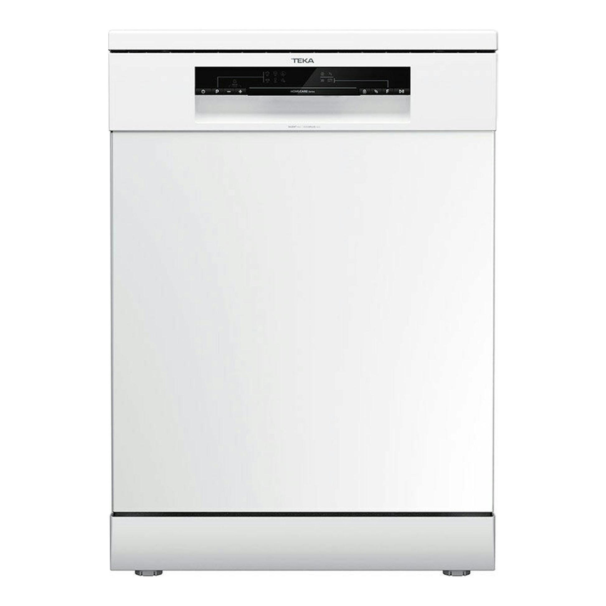 Lavavajillas Teka DFS26650 blanco, vista frontal, panel de control negro superior.