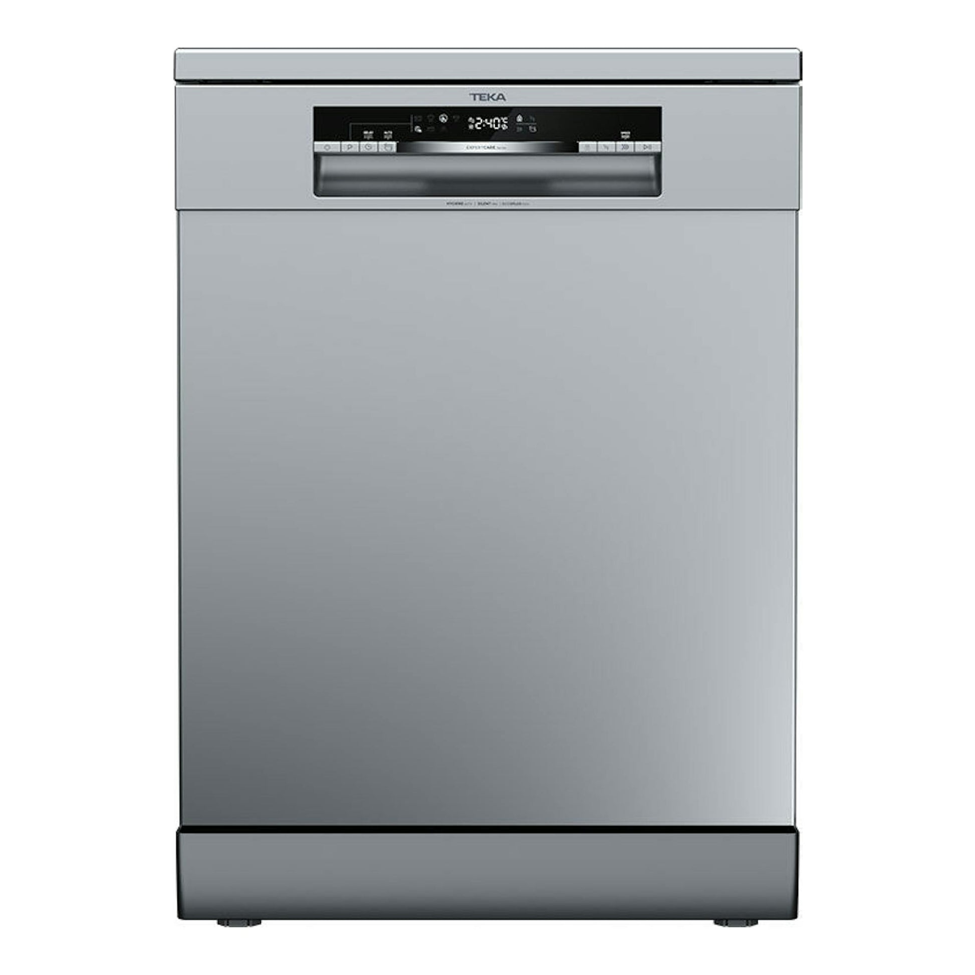 Lavavajillas Teka DFS46750 SS de 60 cm, vista frontal, acabado gris tipo acero inoxidable.