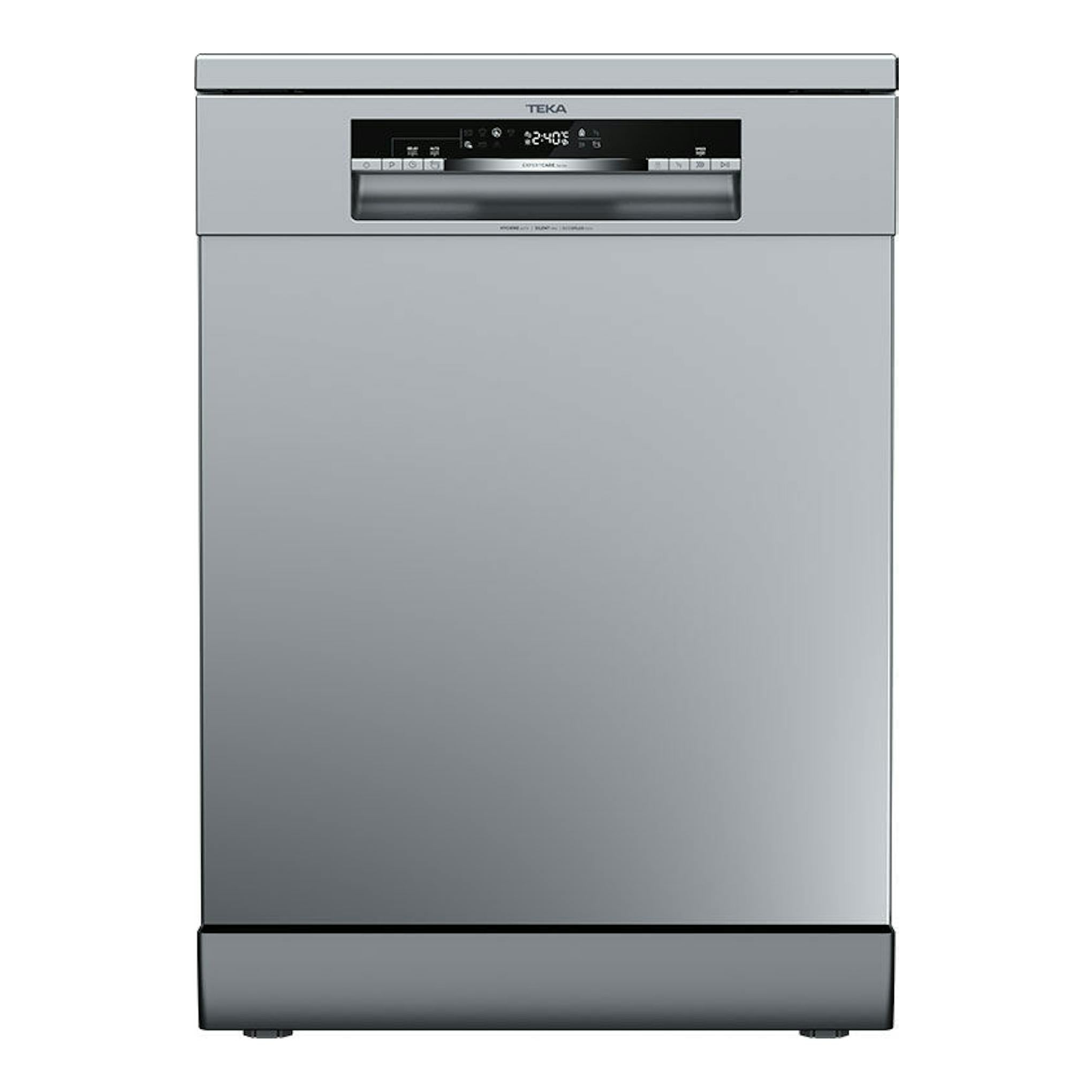 Lavavajillas Teka DFS46750 SS de 60 cm, vista frontal, acabado gris tipo acero inoxidable.
