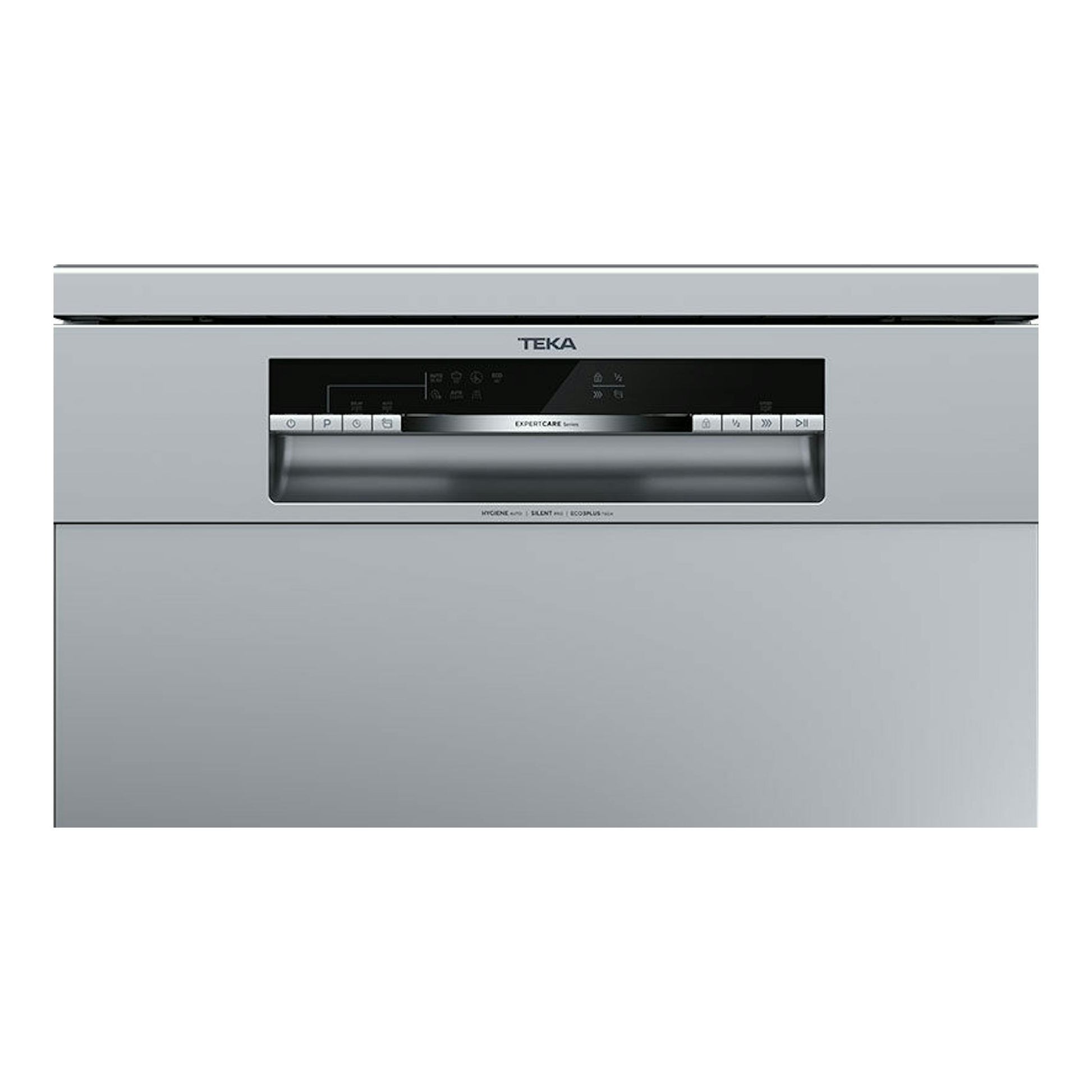 Lavavajillas Teka DFS46750 SS de 60 cm, vista frontal, en acero inoxidable con panel de control negro.