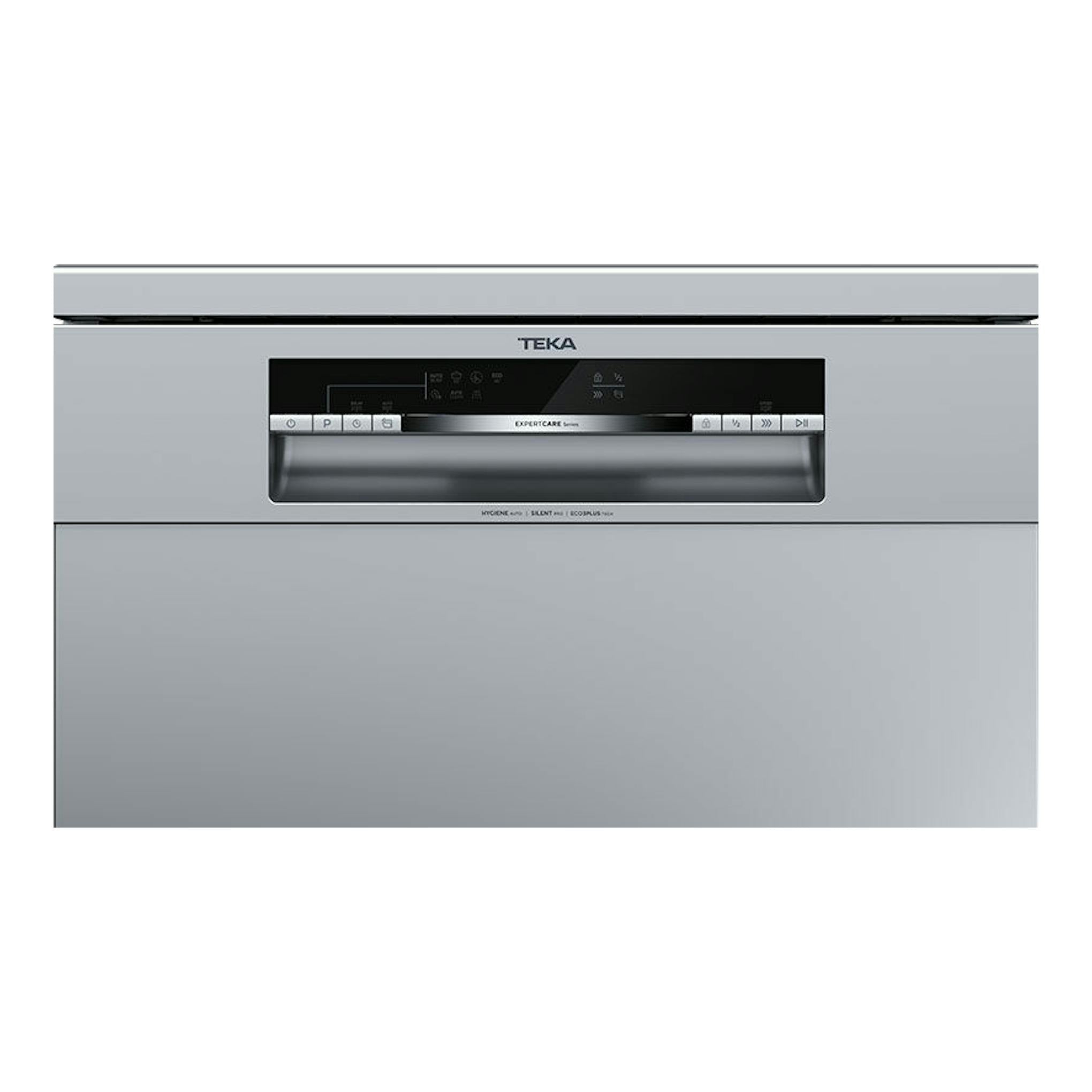 Lavavajillas Teka DFS46750 SS de 60 cm, vista frontal, en acero inoxidable con panel de control negro.