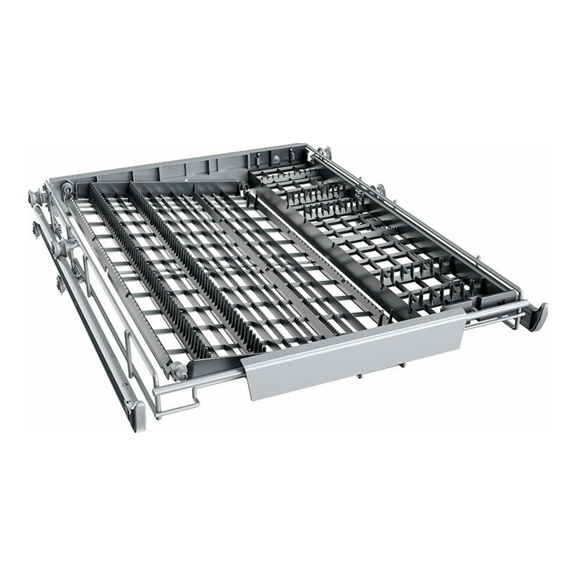 Lavavajillas Teka DFS74850 Inox, cesta extraíble en vista lateral sobre fondo blanco.