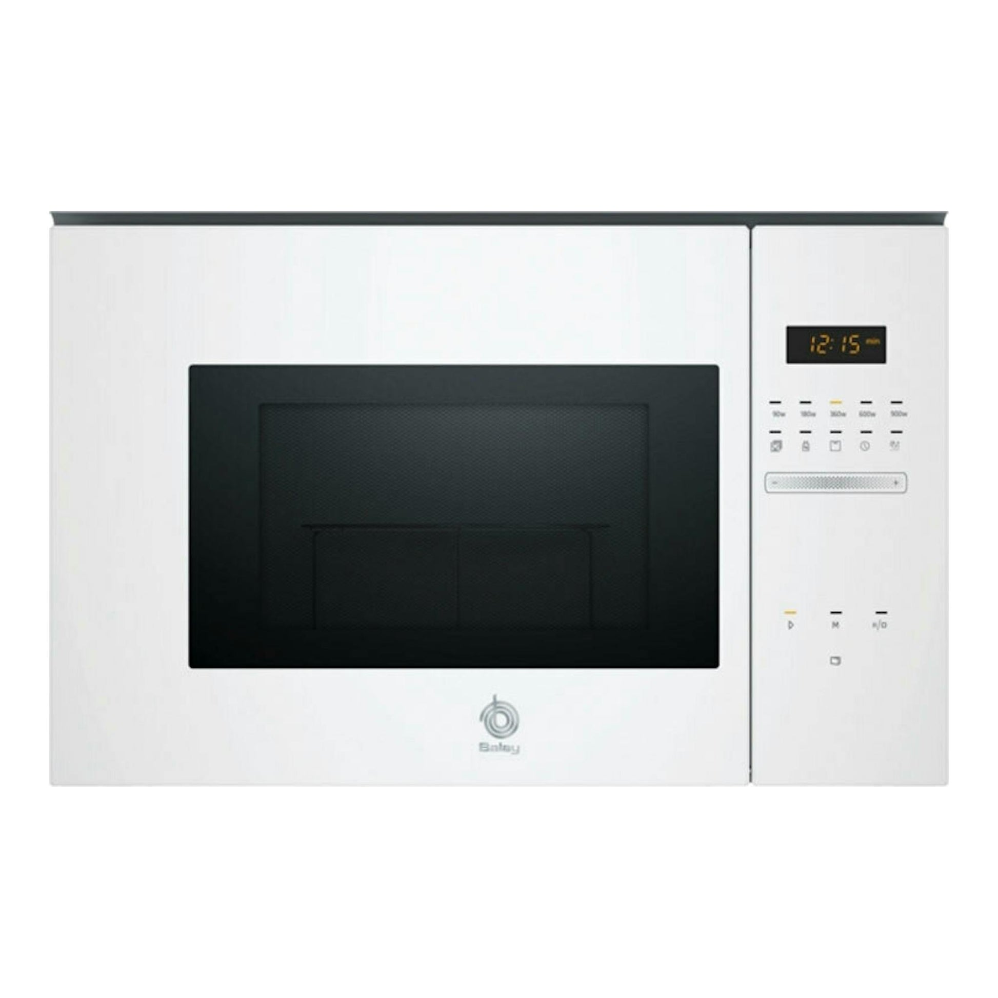 Microondas Balay 3CG5175B2 blanco, vista frontal, con puerta negra y panel derecho.