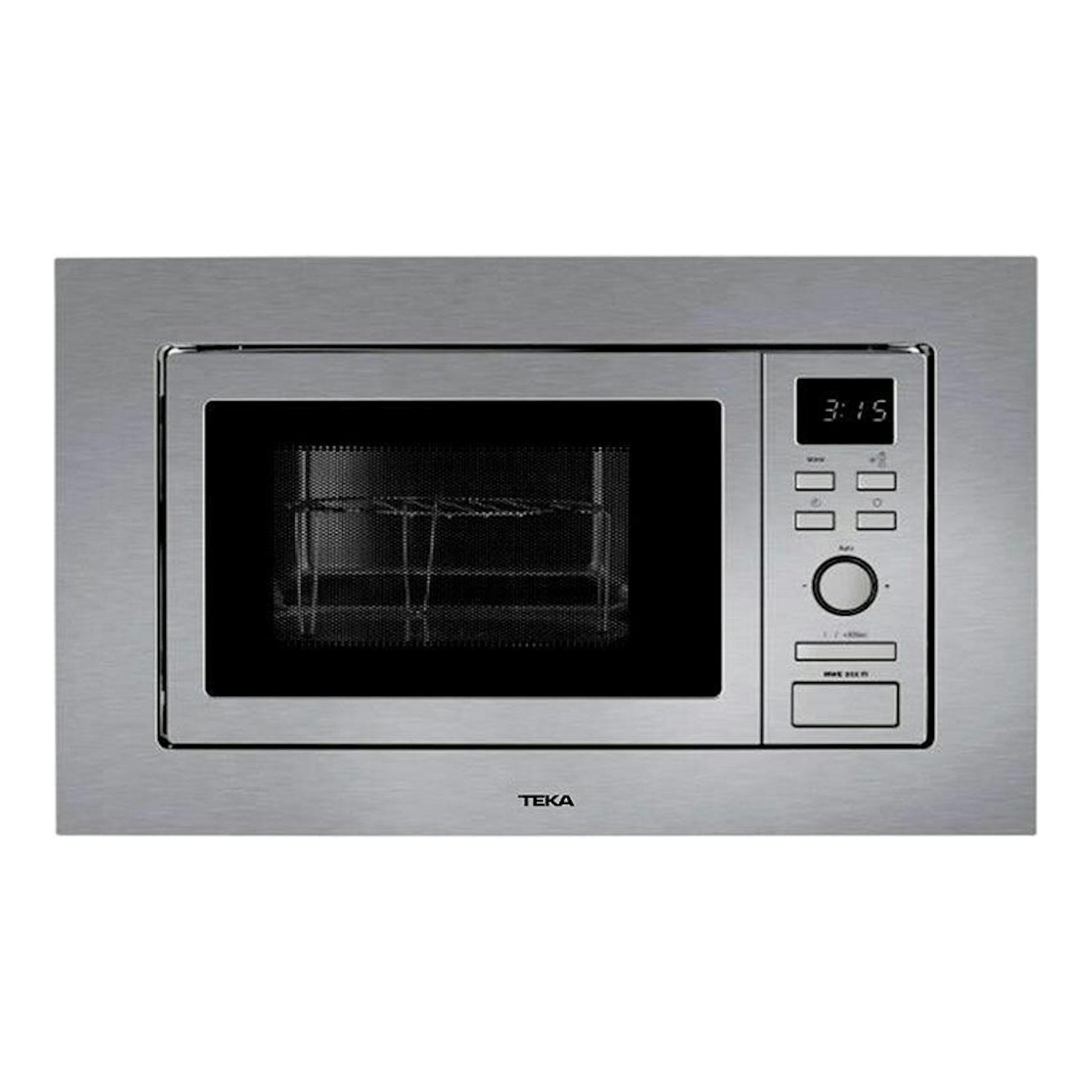 Microondas empotrable Teka MWE202FI inox, vista frontal, con display digital y panel de botones.