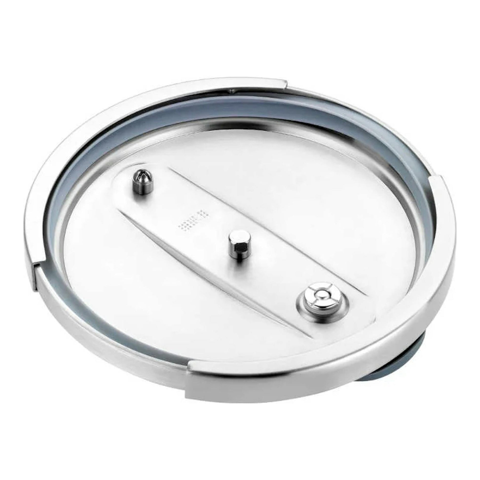 Tapa de olla a presión Bra OP 6 L Emotion, vista superior, en acero inoxidable.