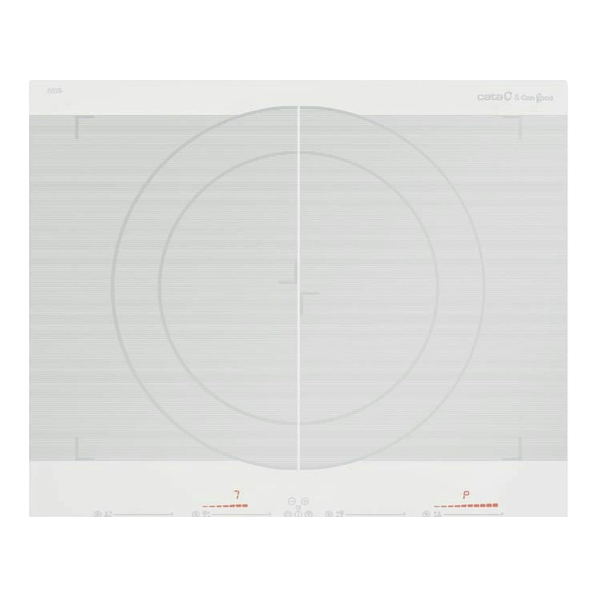 Placa de inducción Cata GIGA 600 WH blanca, vista superior, con zona de cocción circular.