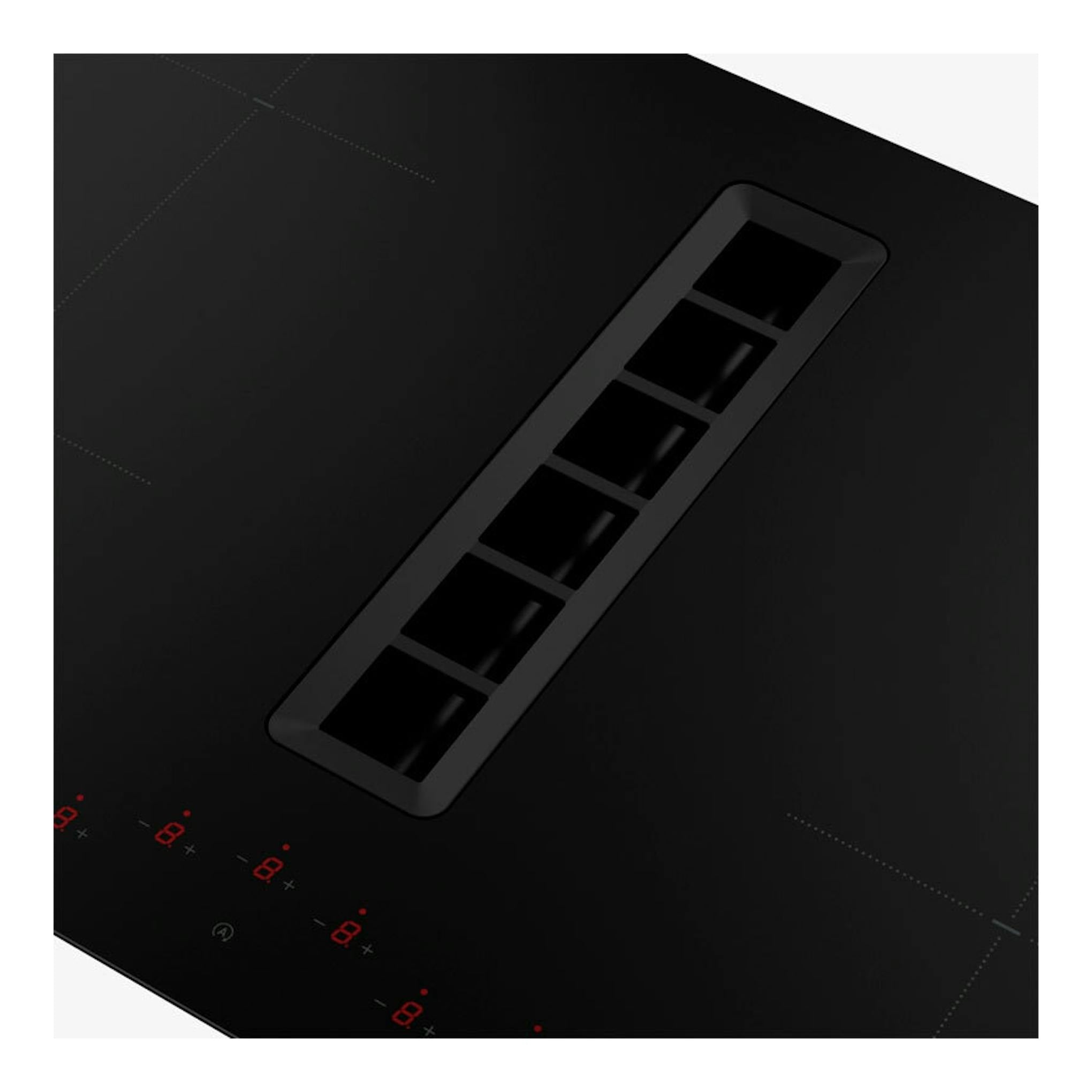 Mepamsa Indu Value: placa de inducción negra con extractor central, vista superior.