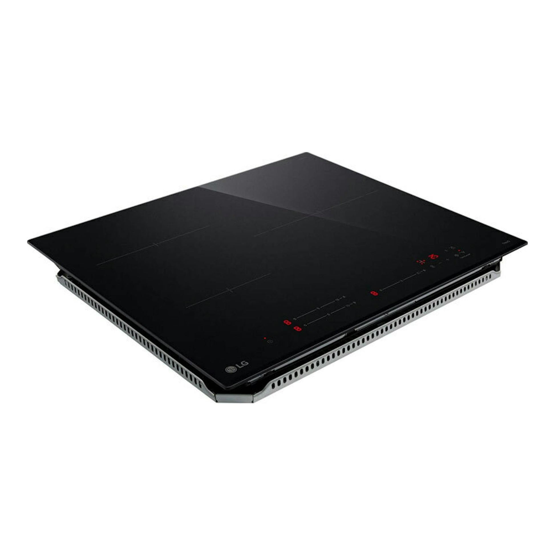 Placa de inducción LG CI5Z2420BN negra, vista en ángulo sobre fondo blanco.
