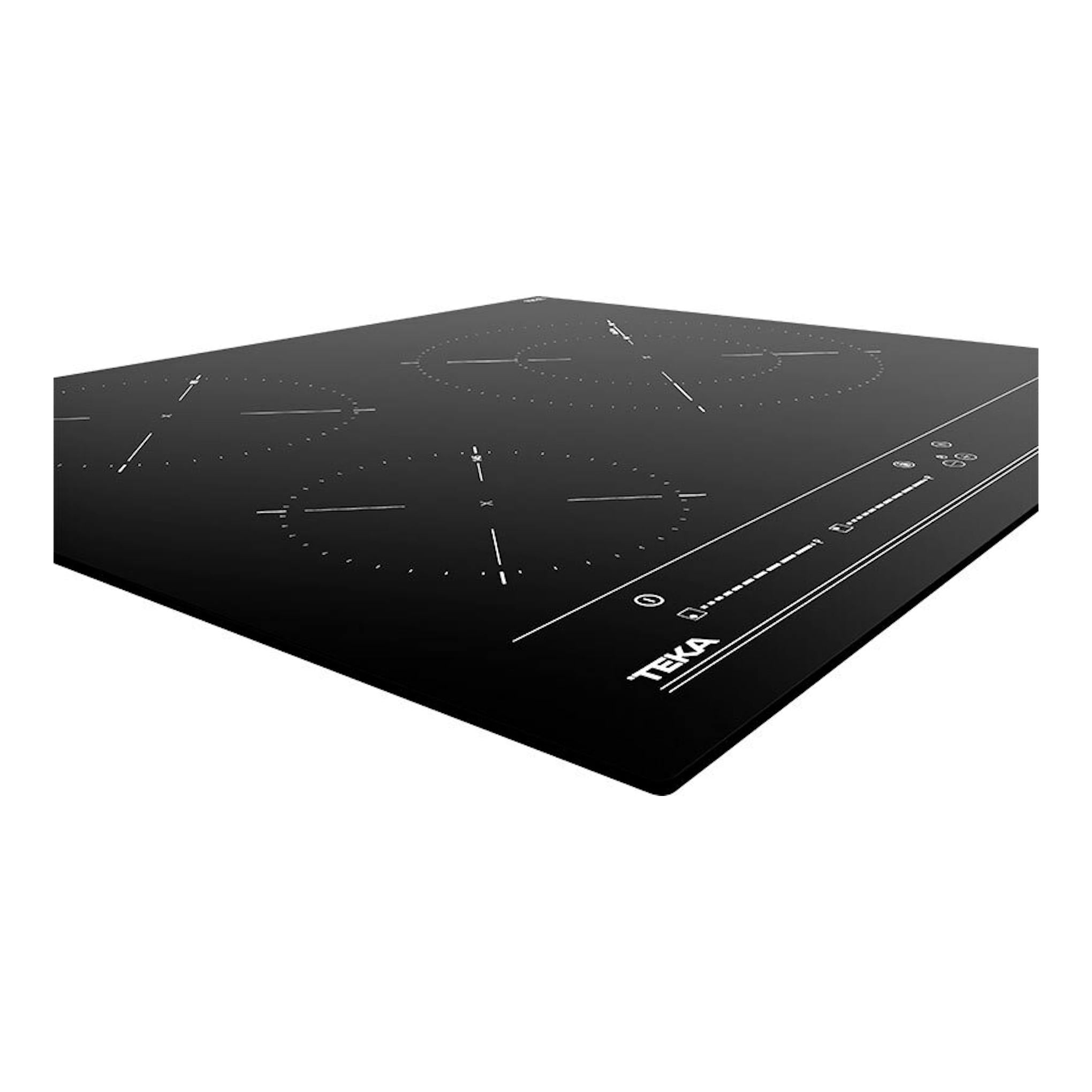 Placa de inducción Teka IBC 63015 MSS negra, vista en ángulo oblicuo.
