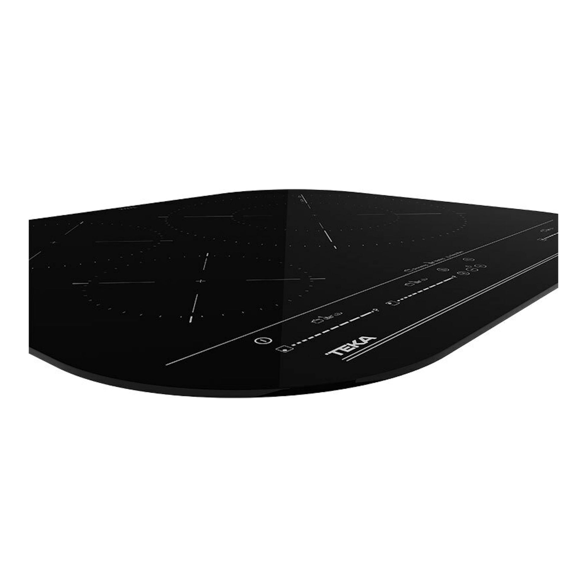 Placa de inducción Teka IKC 63320 MSP negra, vista en ángulo sobre fondo blanco.