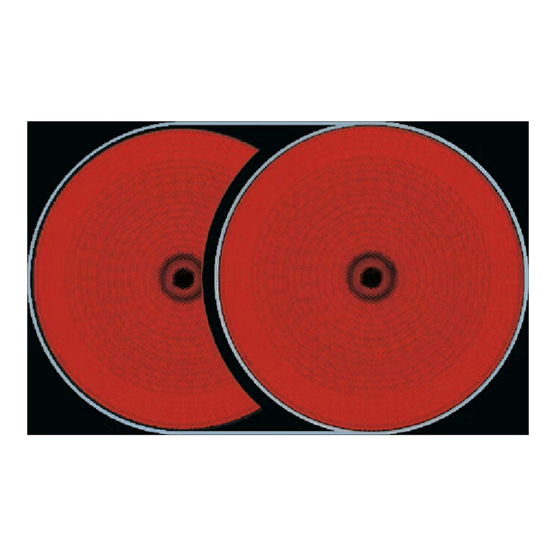 Placa vitrocerámica AEG HK634060XB, vista superior, superficie negra con dos zonas circulares rojas.
